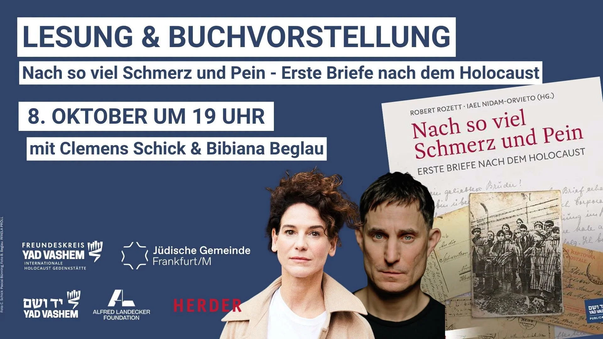 Lesung und Buchvorstellung „Nach so viel Schmerz und Pein – Erste Briefe nach dem Holocaust“