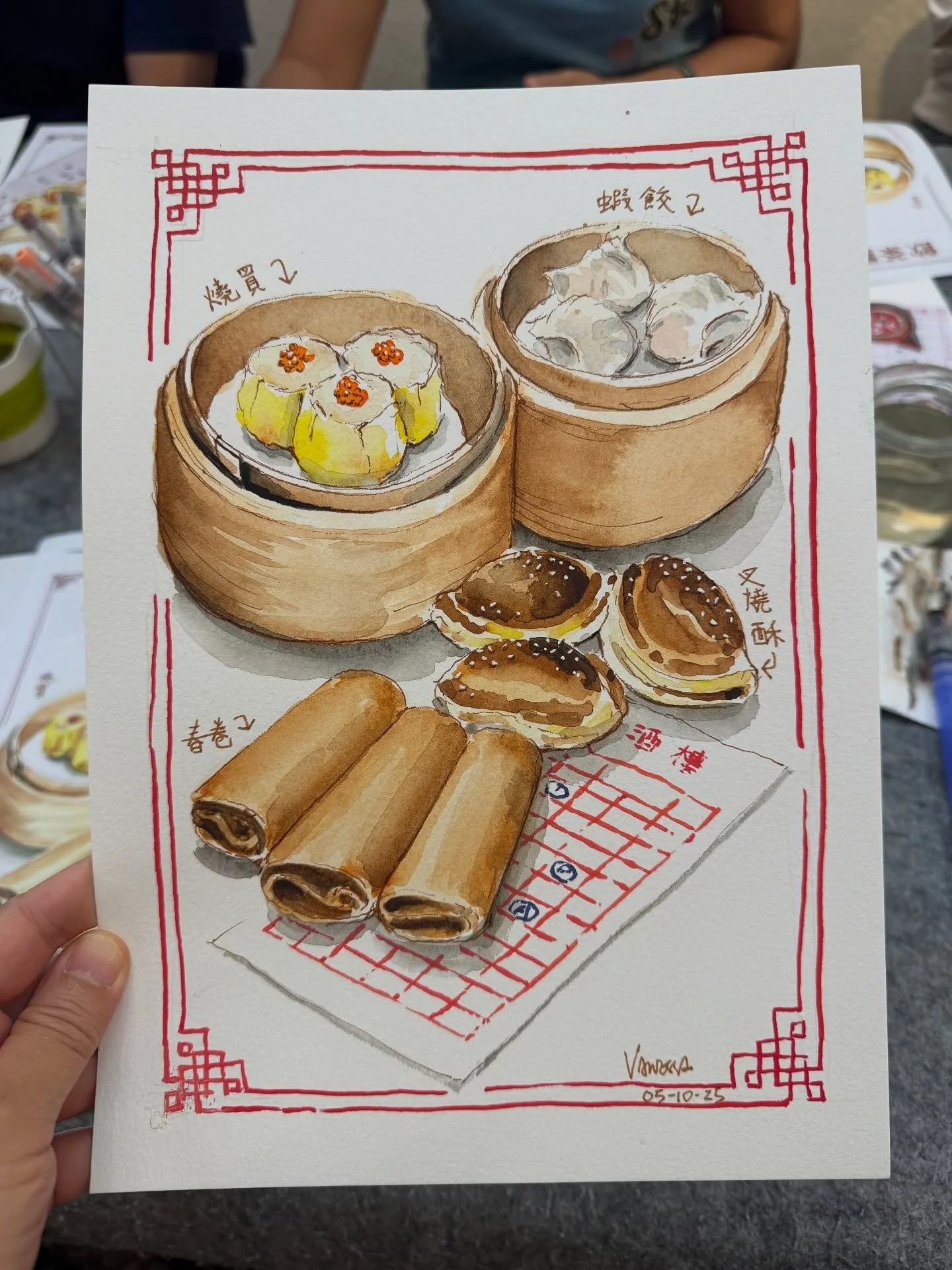 Another fantastic workshop on dim sum sketching at @paintalleyhk! Well done, everyone! ❤️☺️ I&rsquo;m so glad to see that everyone completed their first dim sum sketches in just 2.5 hours.

#foodsketch #foodillustrations #dimsum