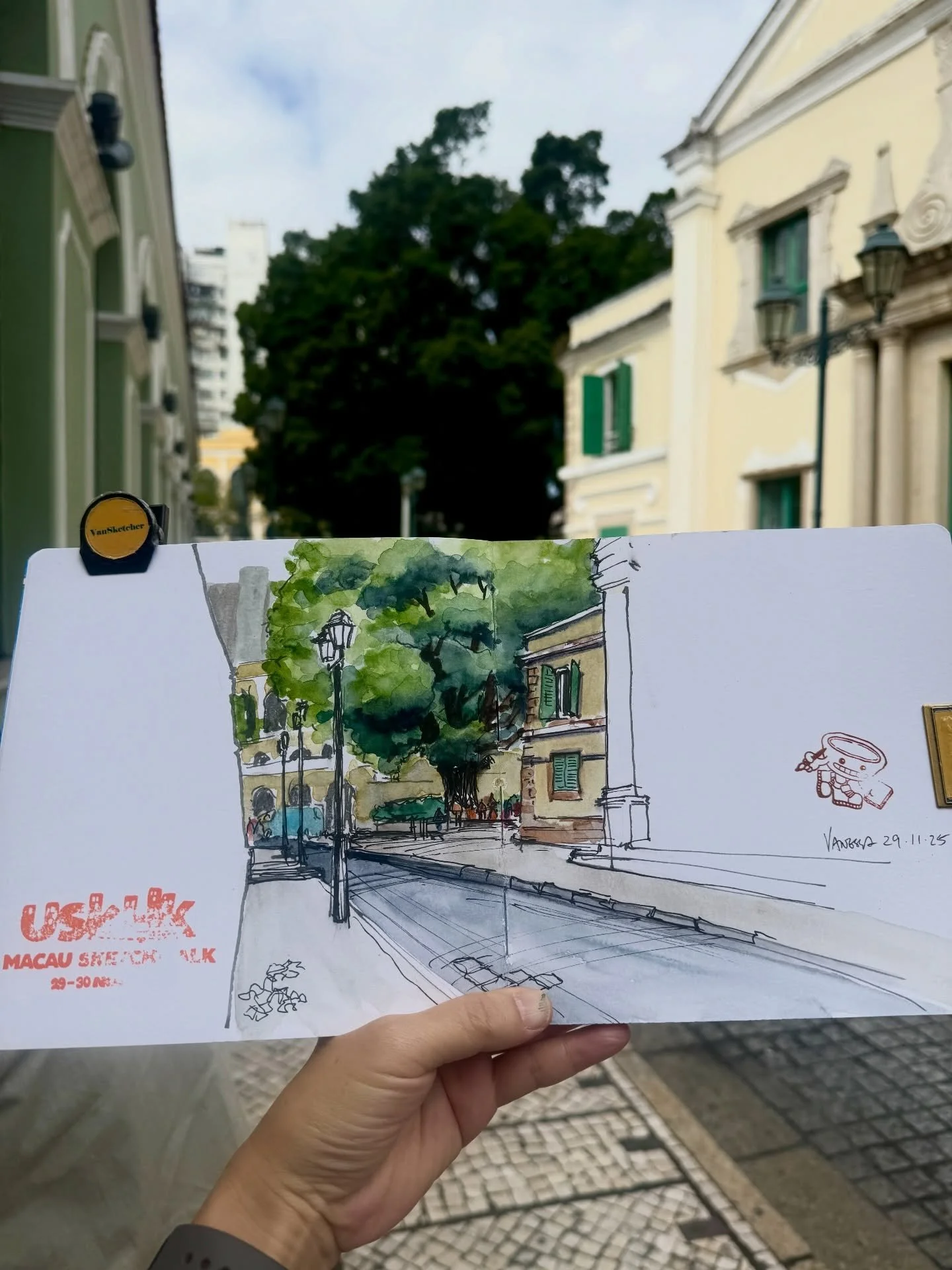 First sketch in Macau during &ldquo;USkHK in Macau&rdquo; event. Happy to attend yet another sketching event with my Dad, the person who inspired my passion in art.