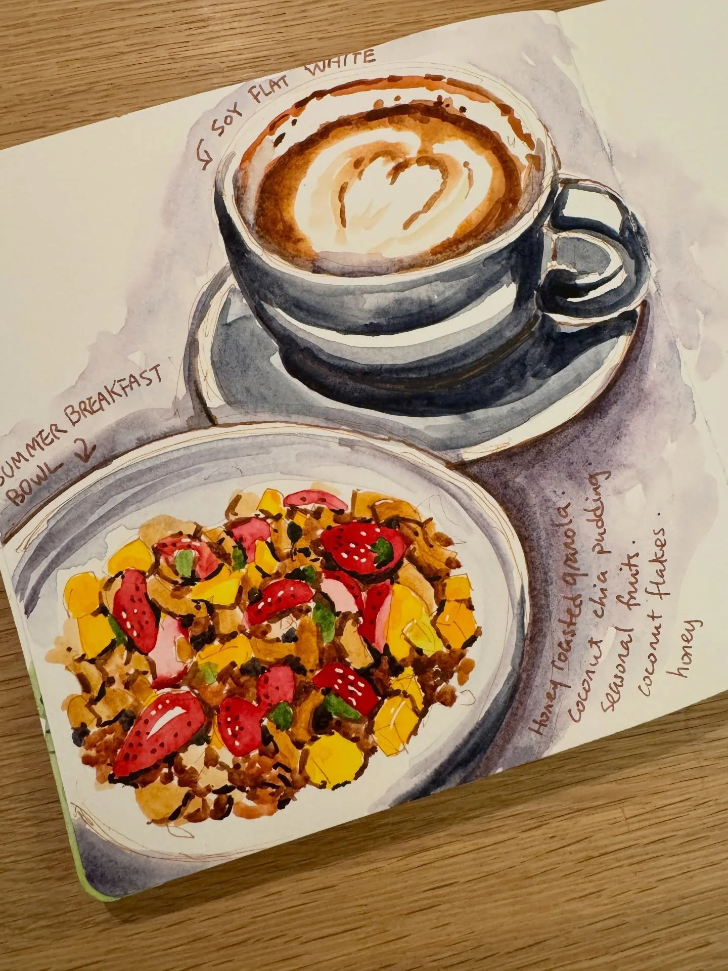 Breakfast sketch &mdash; the best time of day for some quiet sketching before everything begins.