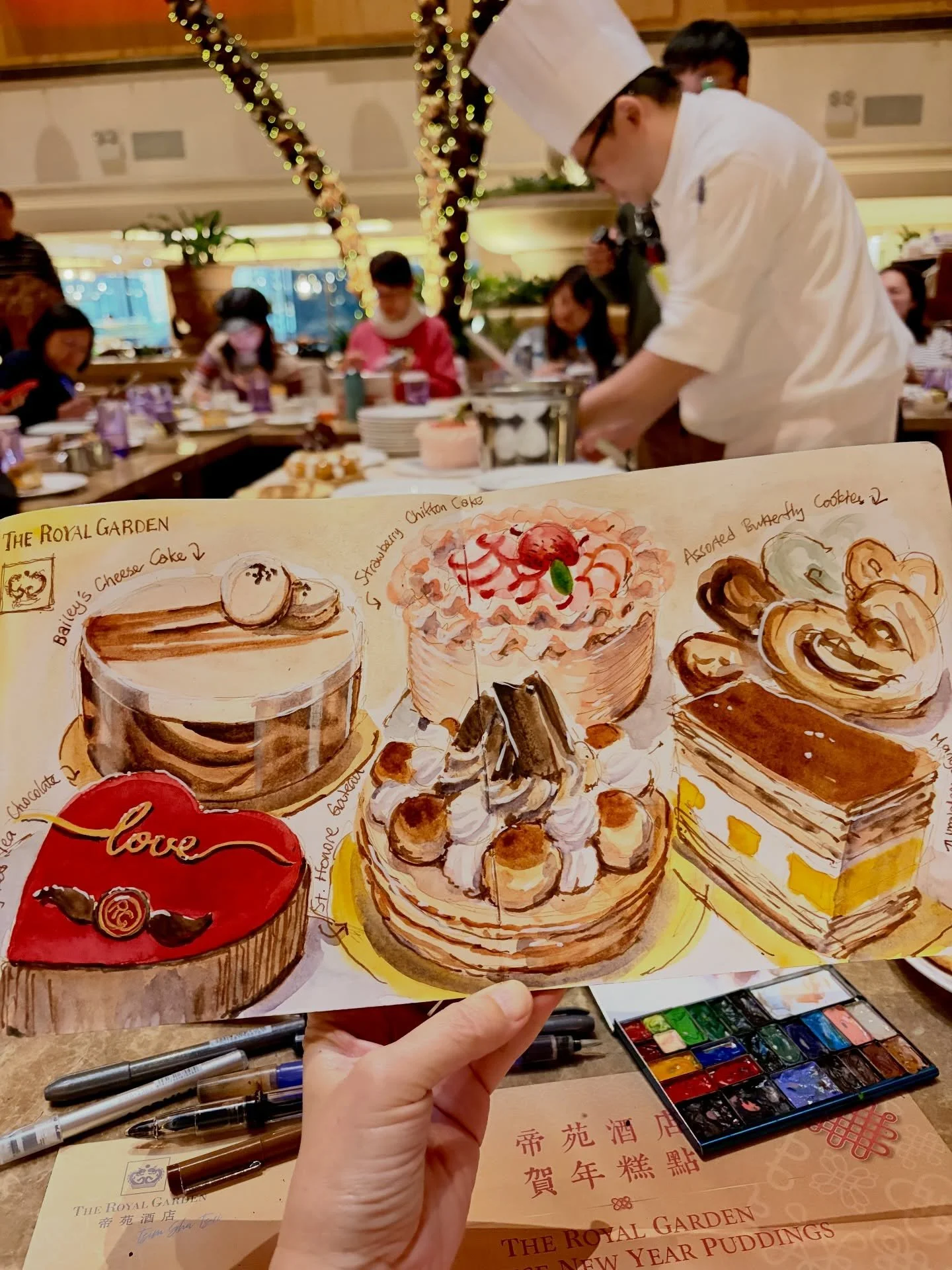 It&rsquo;s been a while since @cravingsketchers hosted an event, and I&rsquo;m so glad to start the new year with this wonderful gathering at @royalgardenhotel! We had such a great time &mdash; and what a privilege to be served their five signature d