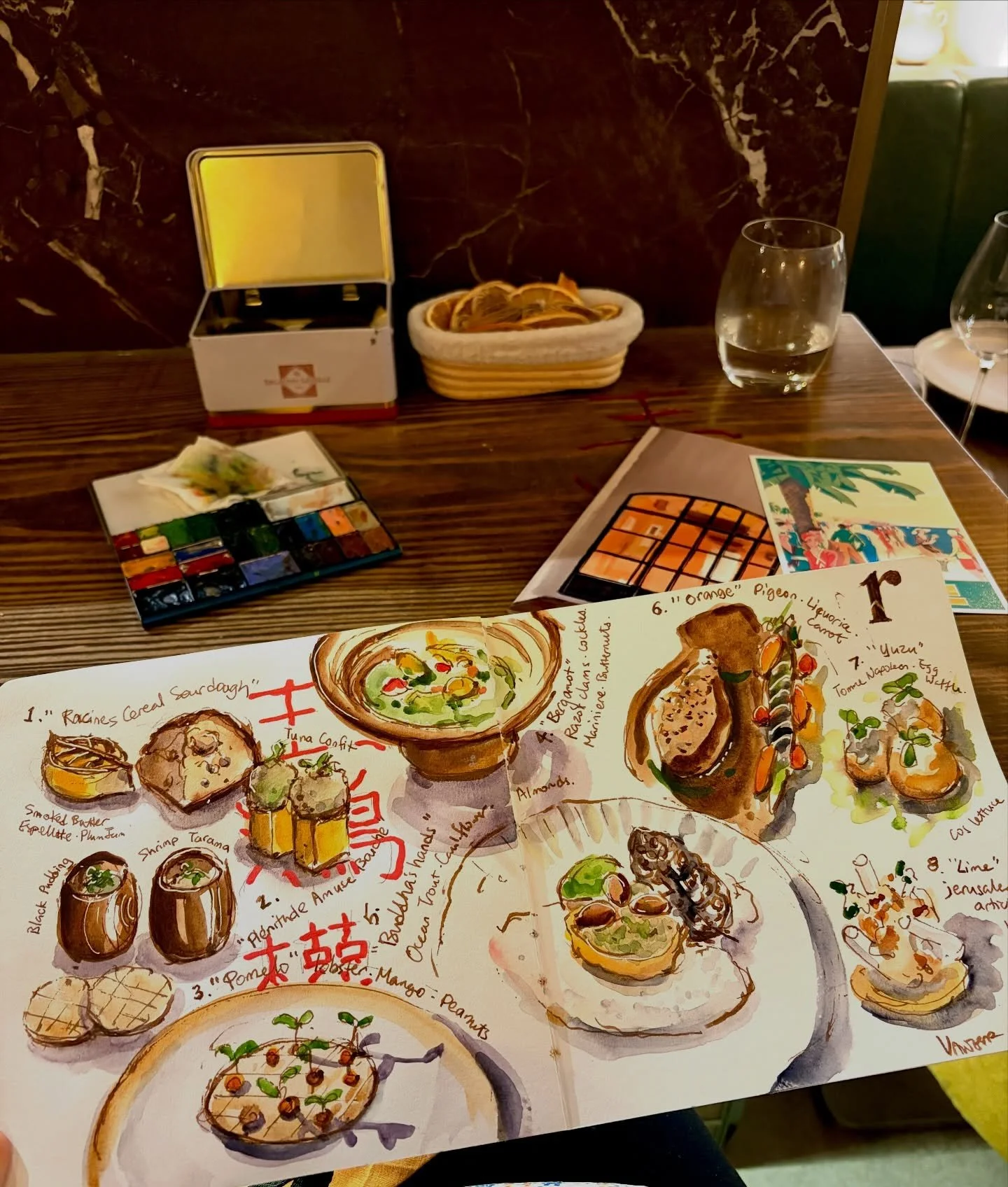 Still craving that scrumptious meal from a few nights ago! Huge thanks to @rdupeyre and @chunwah_leung for the wonderful food. The menu followed a citrus theme, presented in a lovely basket with a beautifully drawn card (guess who did it 😝).
Always 