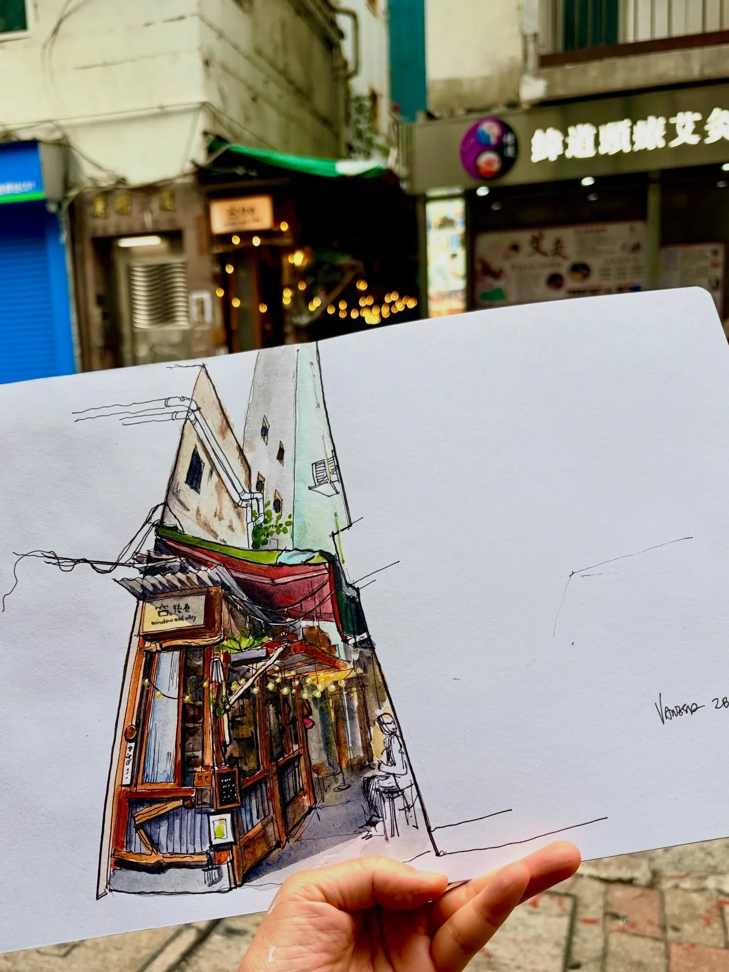 A very interesting tiny shop tucked away in a back alley. We sketched it four years ago&mdash;can&rsquo;t believe it&rsquo;s been that long! I still remember that day so clearly. Today we sketched it again because it&rsquo;ll be moving soon. We wante