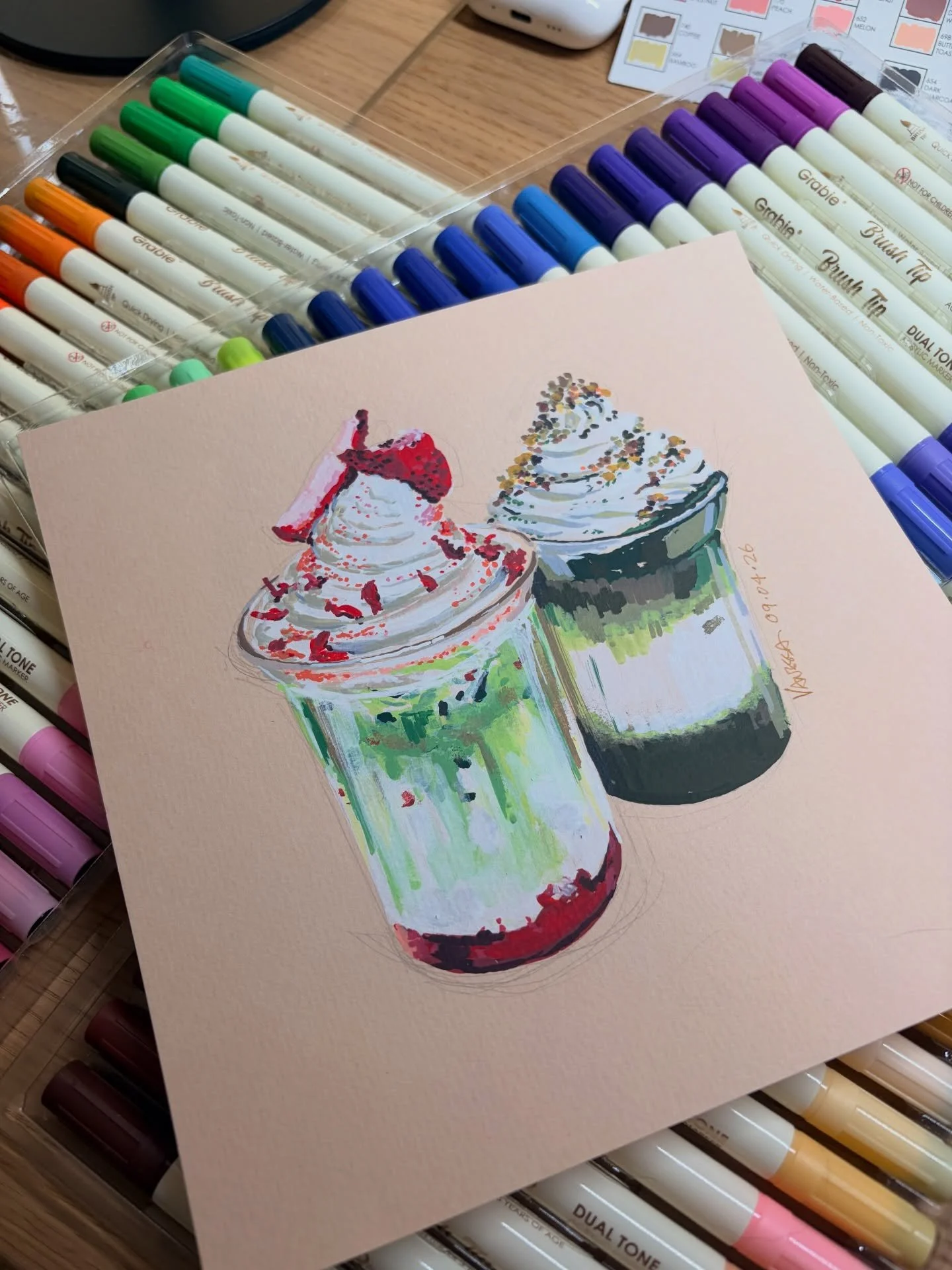 Trying out my new &ldquo;toys&rdquo;! 🎨 
It&rsquo;s my first time completing a full drawing using only acrylic pens. Stepping out of my comfort zone with new tools always feels a bit uneasy, but to my surprise, I absolutely love the result! I really