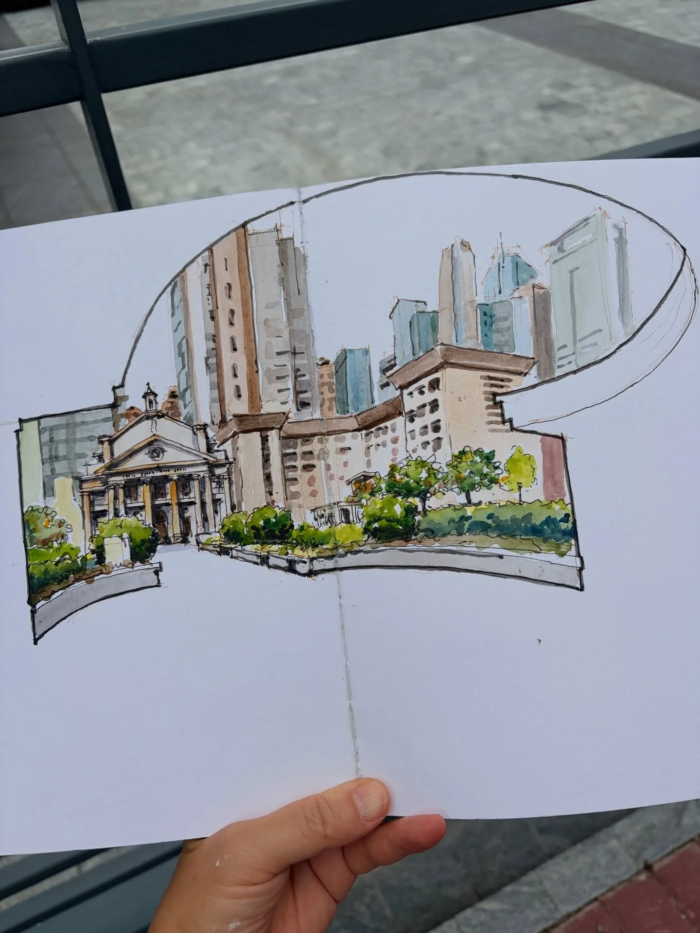 Wednesday lunch sketch at the Christ the King Chapel.

@urbansketchershk #urbansketcher