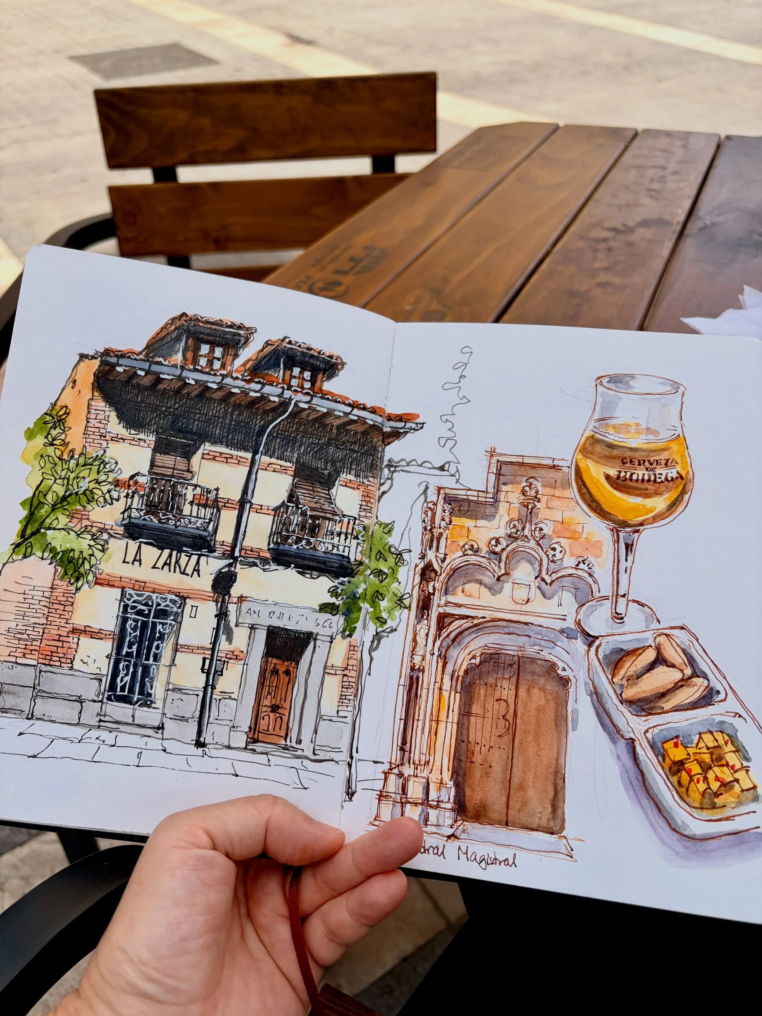 After the breakfast sketch and another one, here are yet more sketches I did before and after lunch. I&rsquo;m making full use of my page&mdash;because I&rsquo;m starting to realise the pace at which I&rsquo;m filling my sketchbook&hellip; I might no