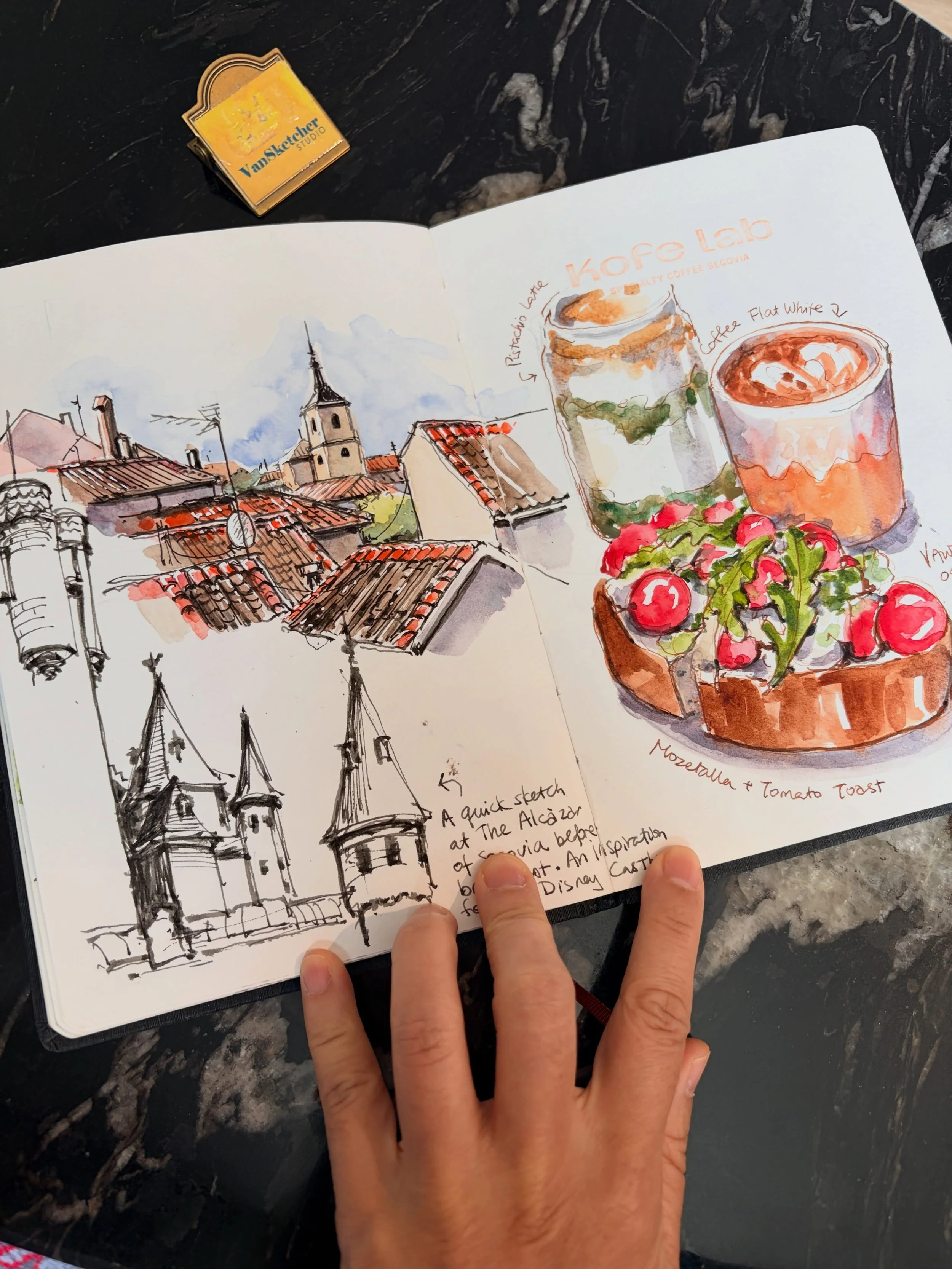 We walked to the Alc&aacute;zar of Segovia&mdash;said to inspire Disney&rsquo;s castle. I wasn&rsquo;t prepared to sketch it, because I thought we wouldn&rsquo;t spend much time there. But since my husband was taking a while to fiddle with his camera