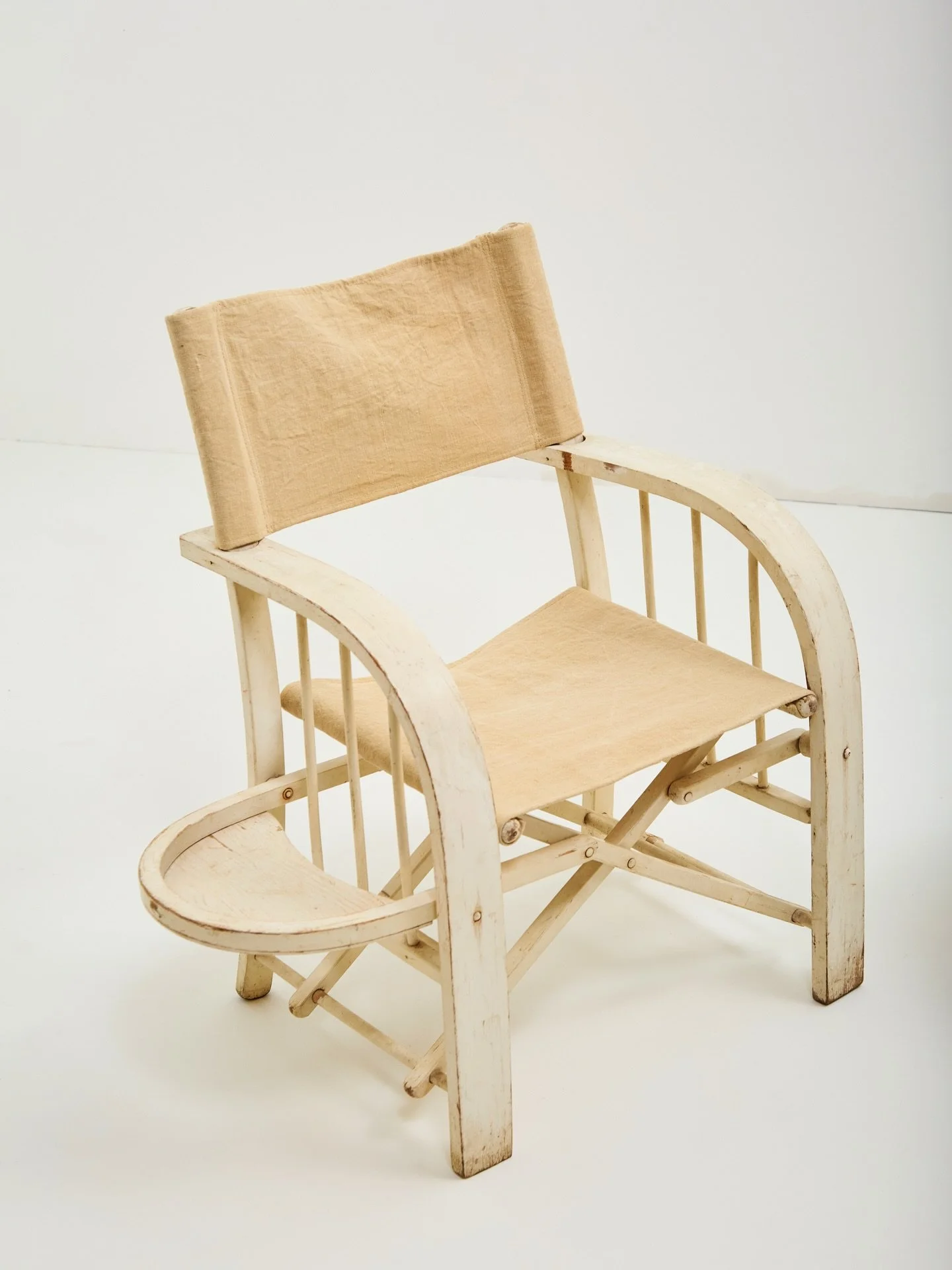 Incredible set of 1950s bentwood folding chairs with integrated cocktail table.🍸🍸

Hailing from Cap Ferret, SW France 

All original chippy paint and untouched condition. We&rsquo;ve only updated the sears and backs with natural period correct canv