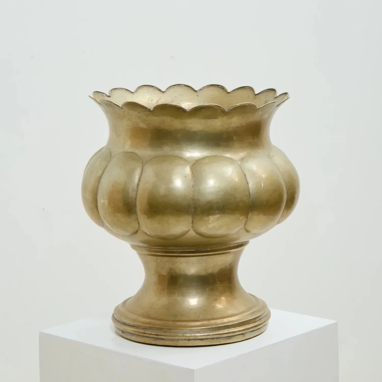 Scalloped centrepiece with an expertly shaped and hammered surface, which has this lovely silver lustre to it. We&rsquo;re officially enamoured!

SW France circa 1900