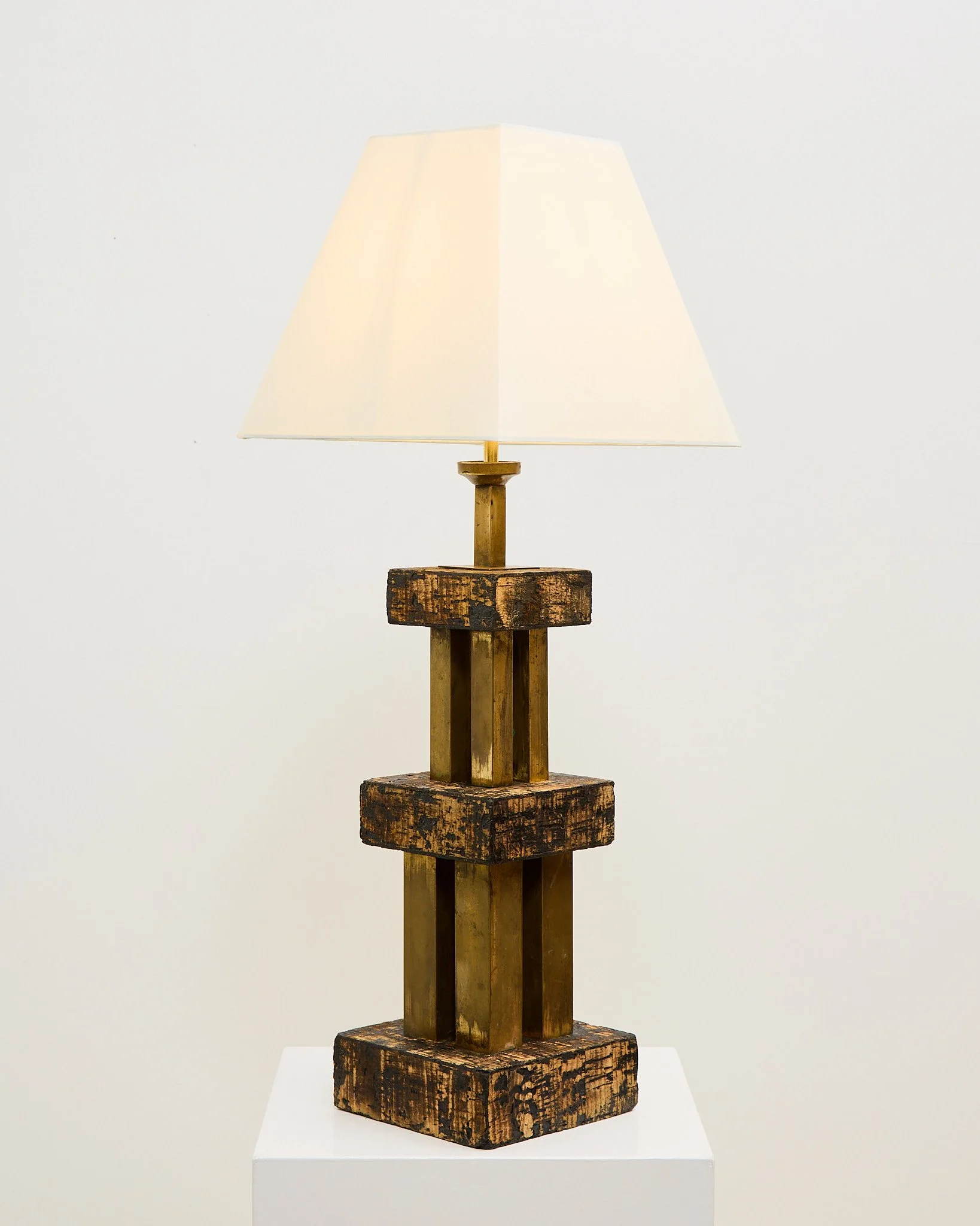 CORK/BRASS LAMP