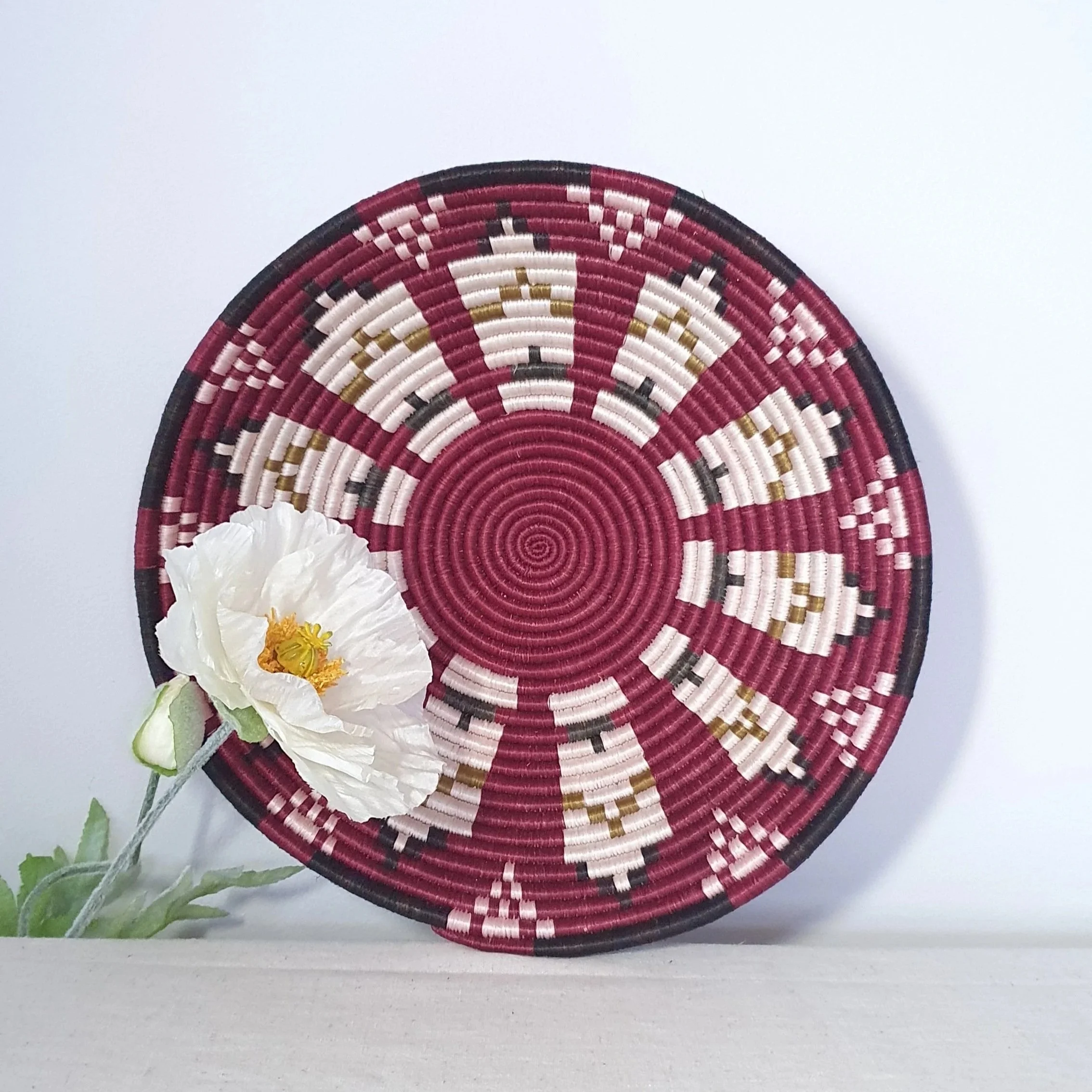 Rwanda African Wall | Storage Basket - Red Multi