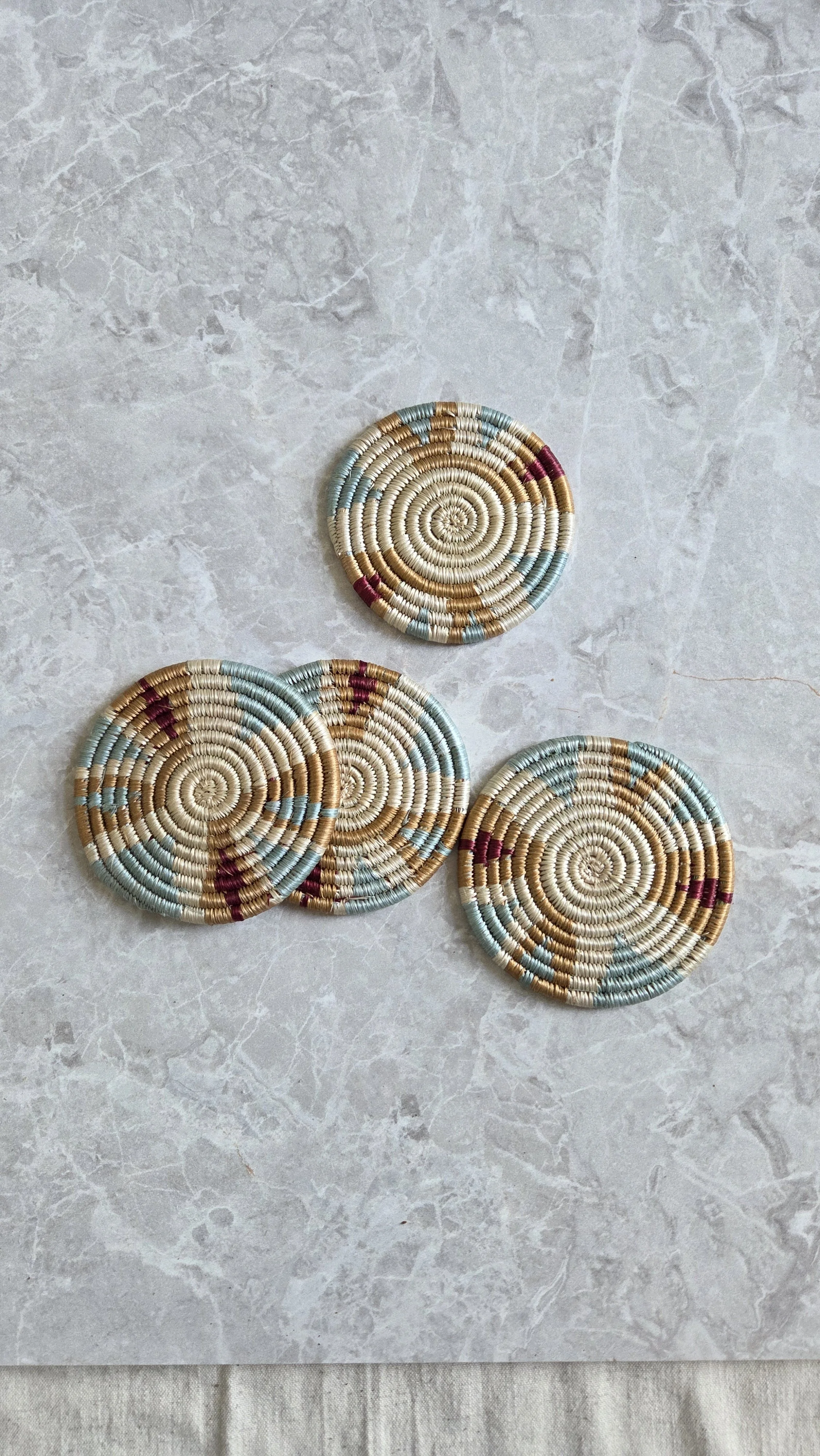 Handmade Colourful Coasters - Set of 4