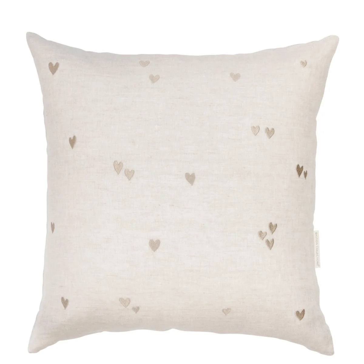 BASTION COLLECTIONS Kissenbezug HEARTS (Leinen | Natur)