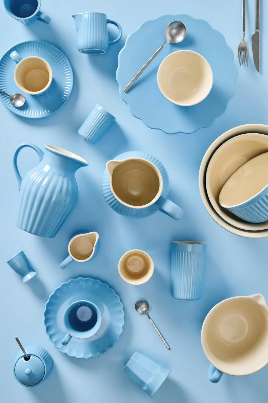 Ib Laursen Espresso Becher mit Rillen Blau Blue Bell_2.jpg