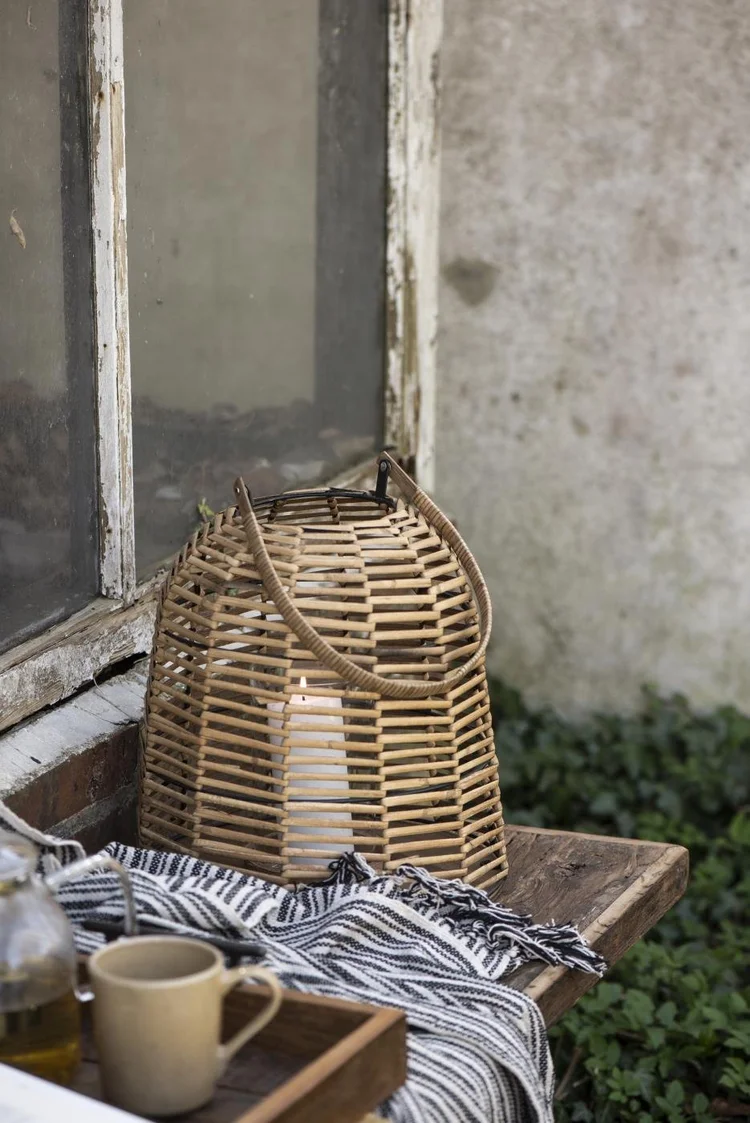 IB LAURSEN Laterne | Kerzenhalter Rattan  herzenszucker