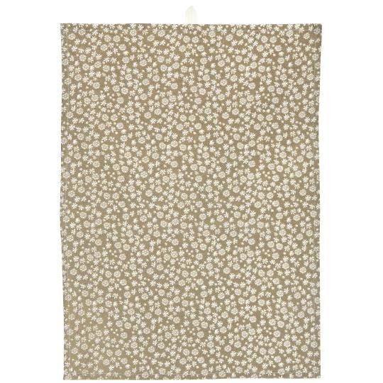 Ib Laursen Geschirrtuch Maja milky brown weisse Bluemchen.jpeg