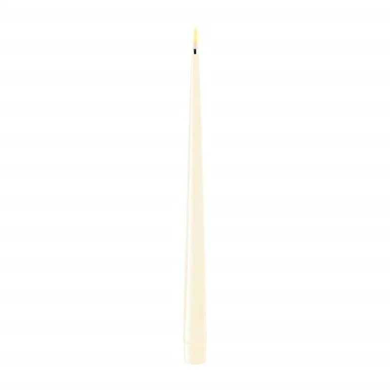 DELUXEHOMEART LED Stabkerzen mit Lack 28 cm (creme | 2er Set)