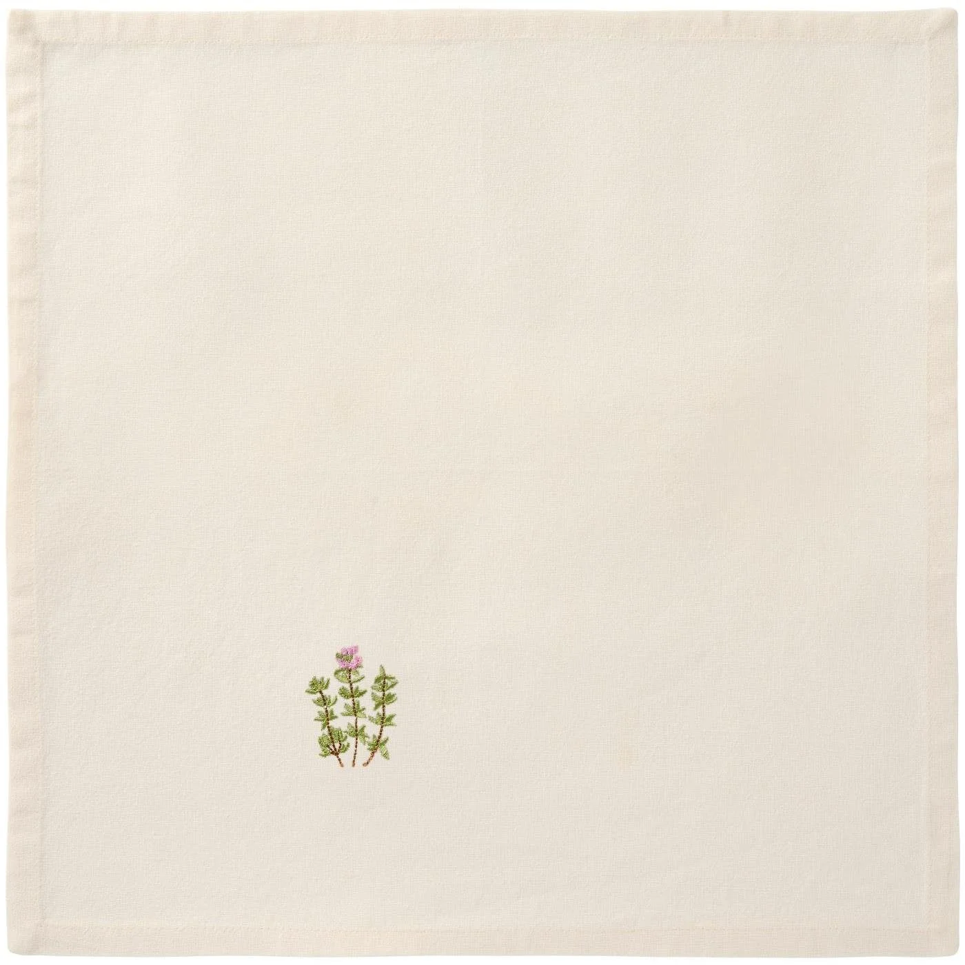 Ib Laursen Stoff Serviette Thymian Zweig Buttercream 63033-82.jpg