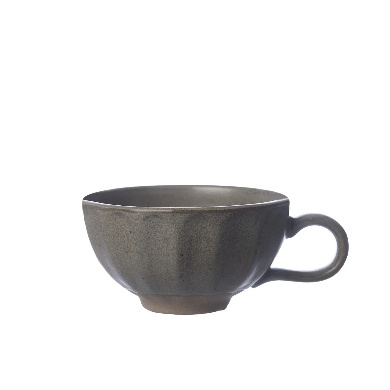 ERNST Kaffee-Tasse aus Steingut (Grau | Natur)