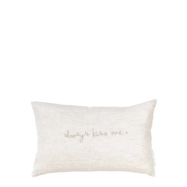 BASTION COLLECTIONS Kissenbezug ALWAYS KiSS ME (Leinen | Natur)