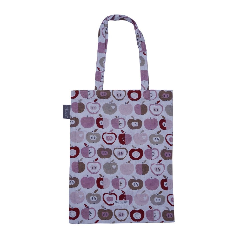 KRASILNIKOFF Tragetasche RETRO ÄPFEL (Rosa)