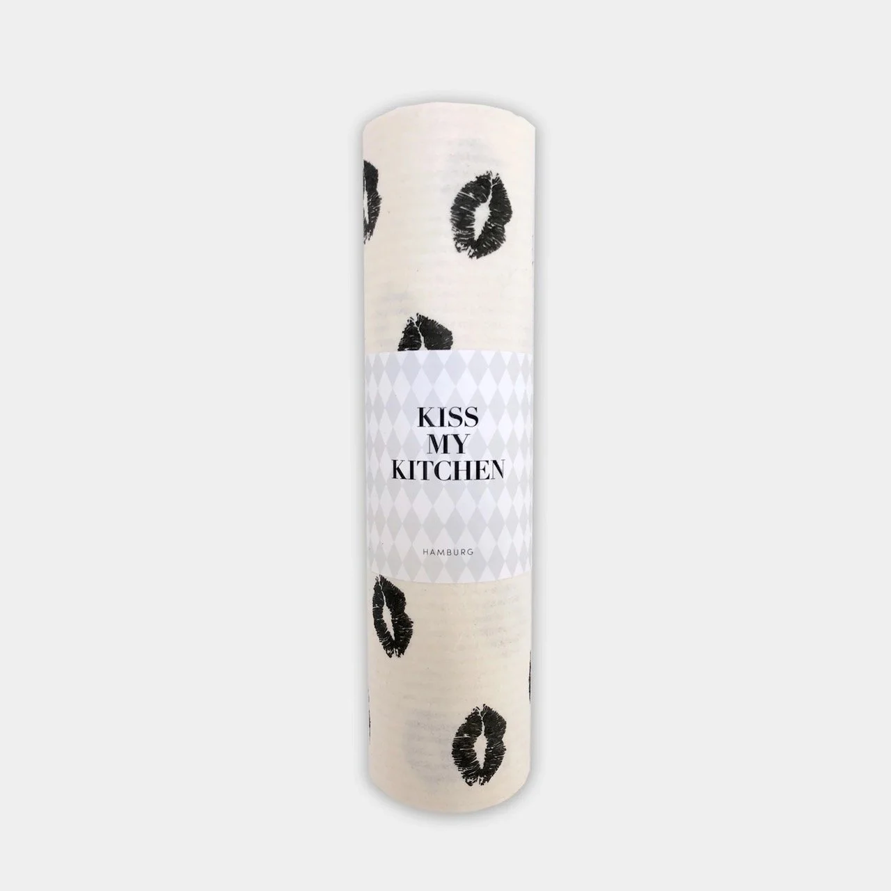 Kiss my kitchen Schwammtuch Rolle Kiss Kuss schwarz weiss.jpg