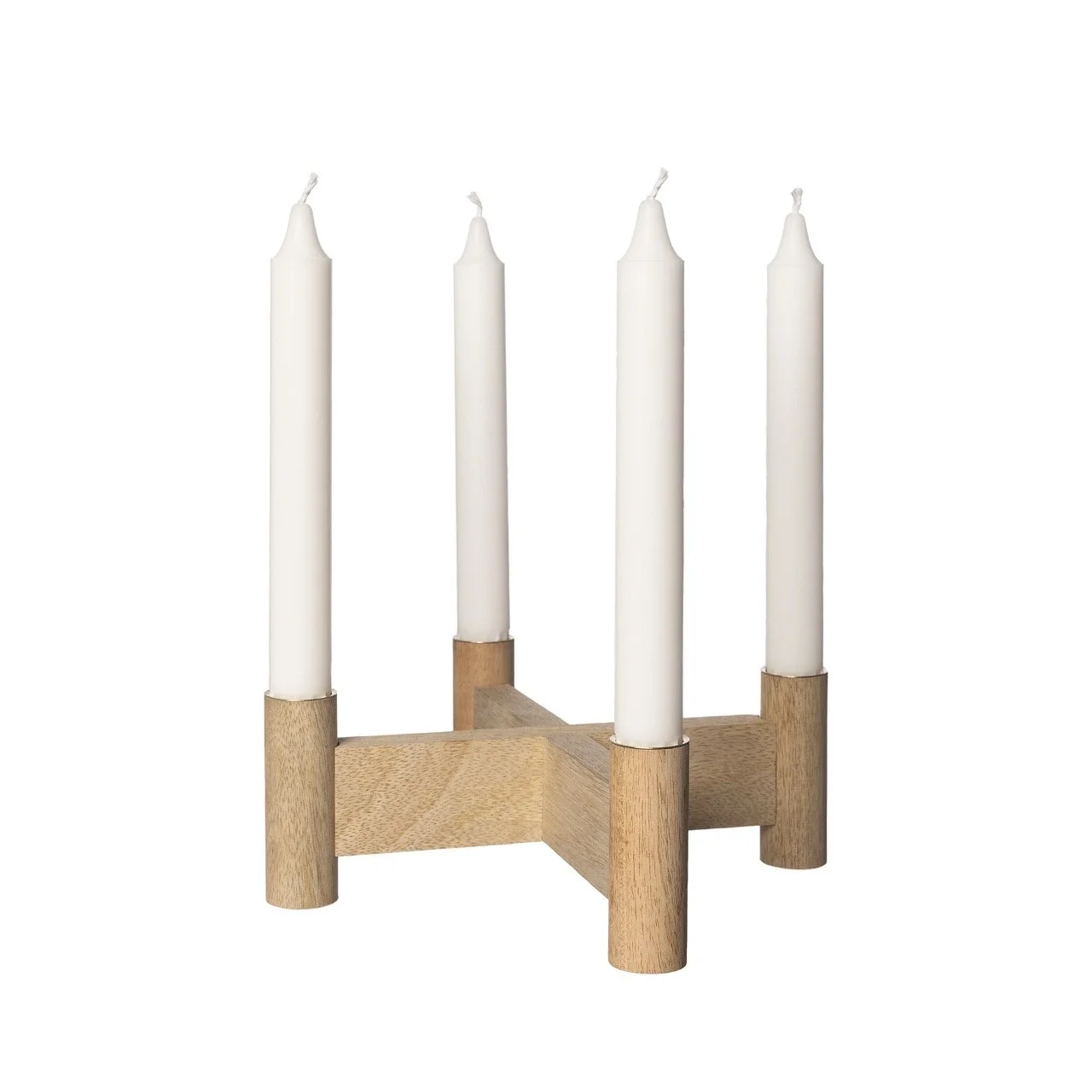 ERNST Kerzenhalter HOLZ für 4 Stabkerzen (Natur)