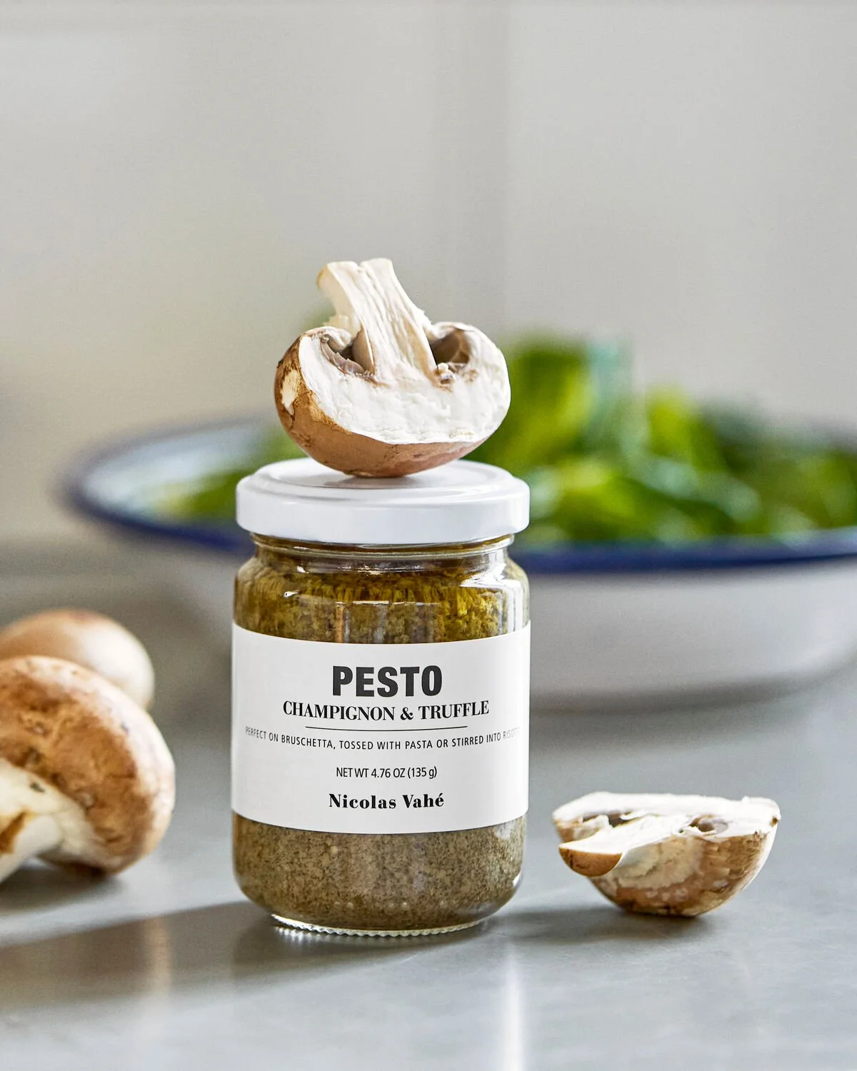 Nicolas Vahé Pesto mit Champignons und Trüffel im Glas, 135 g, mit frischen Champignons