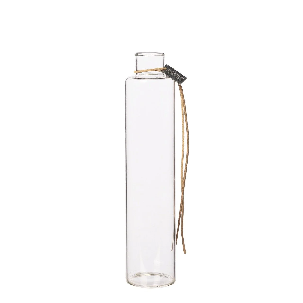Ib Laursen Vase Glas schmal mit Lederband H23 364108.jpeg