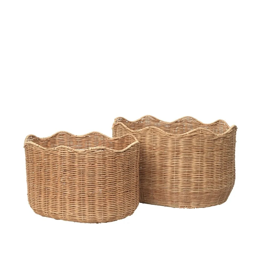 BROSTE COPENHAGEN Korb Lola | 2er Set |  Rattan| Naturbraun