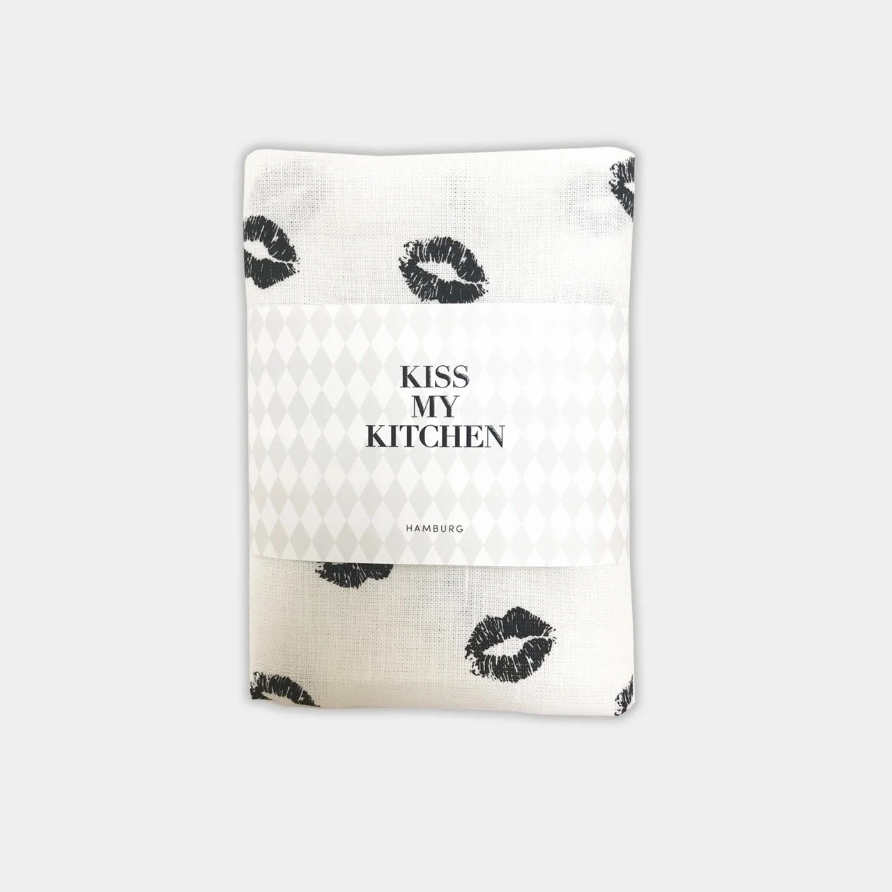 KISS MY KITCHEN Geschirrtuch KISS (Kussmund | Weiß | Schwarz)