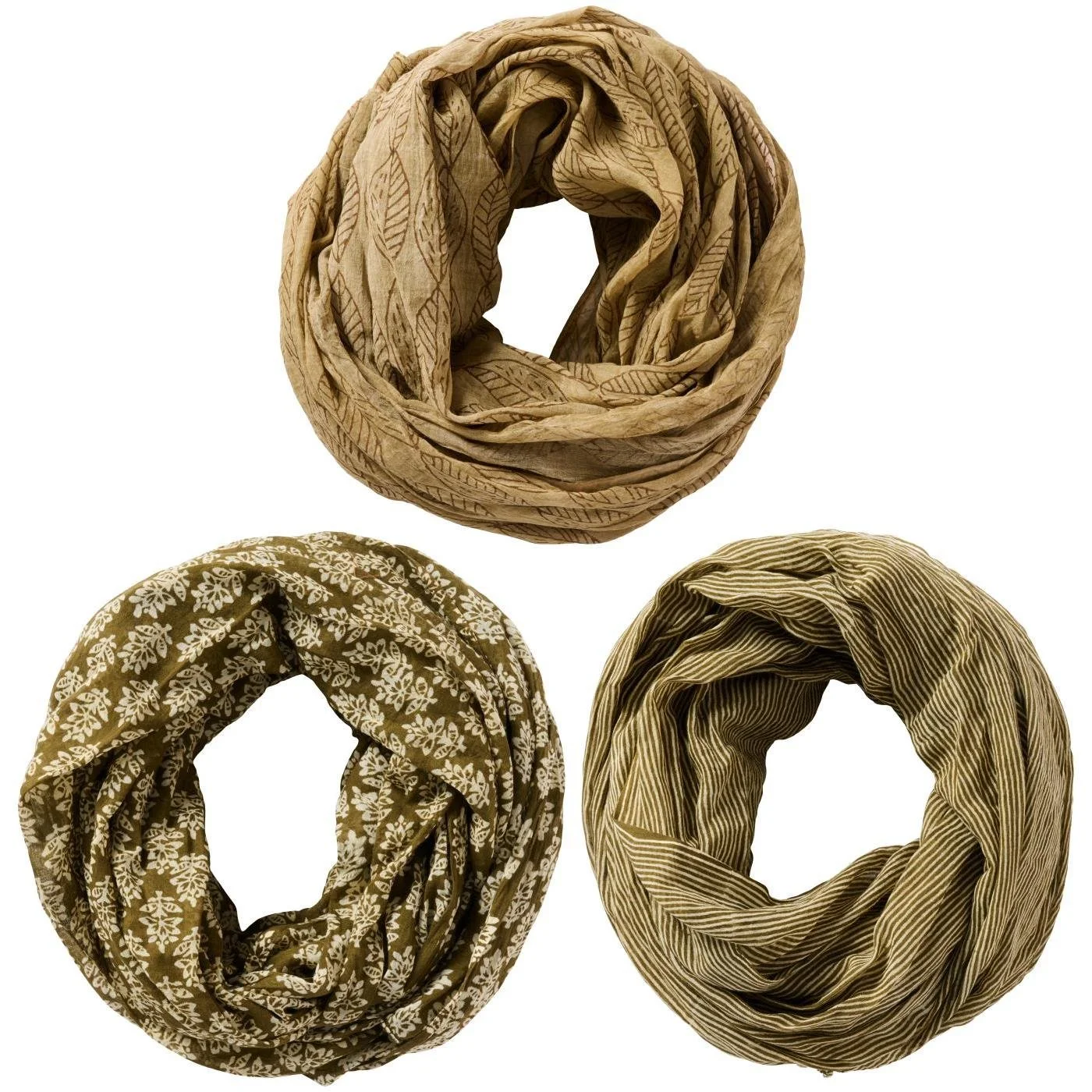 Ib Laursen Halstuch Baumwolle gruen khaki 44001-99.jpg