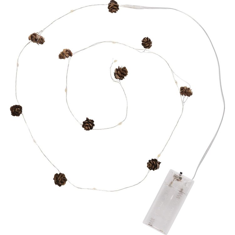 IB LAURSEN Lichterkette mit 10 LED und Zapfen (für innen) — herzenszucker