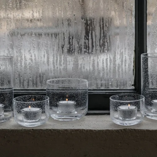 ERNST Kerzenhalter aus Glas für Teelichter H9 — herzenszucker