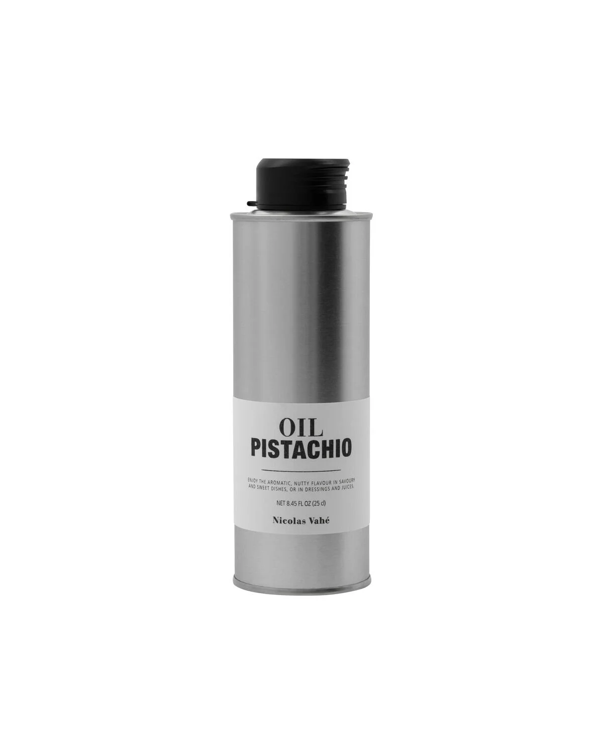 Nicolas Vahé Pistazienöl 25 cl in Metalldose mit schwarzem Deckel