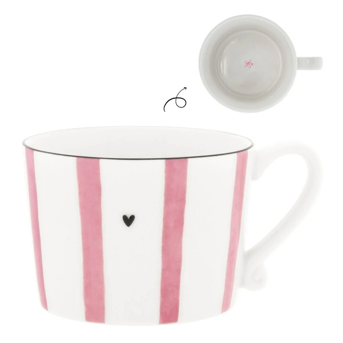 BASTION COLLECTIONS Tasse BIG STRIPES (Weiß | Rosa)