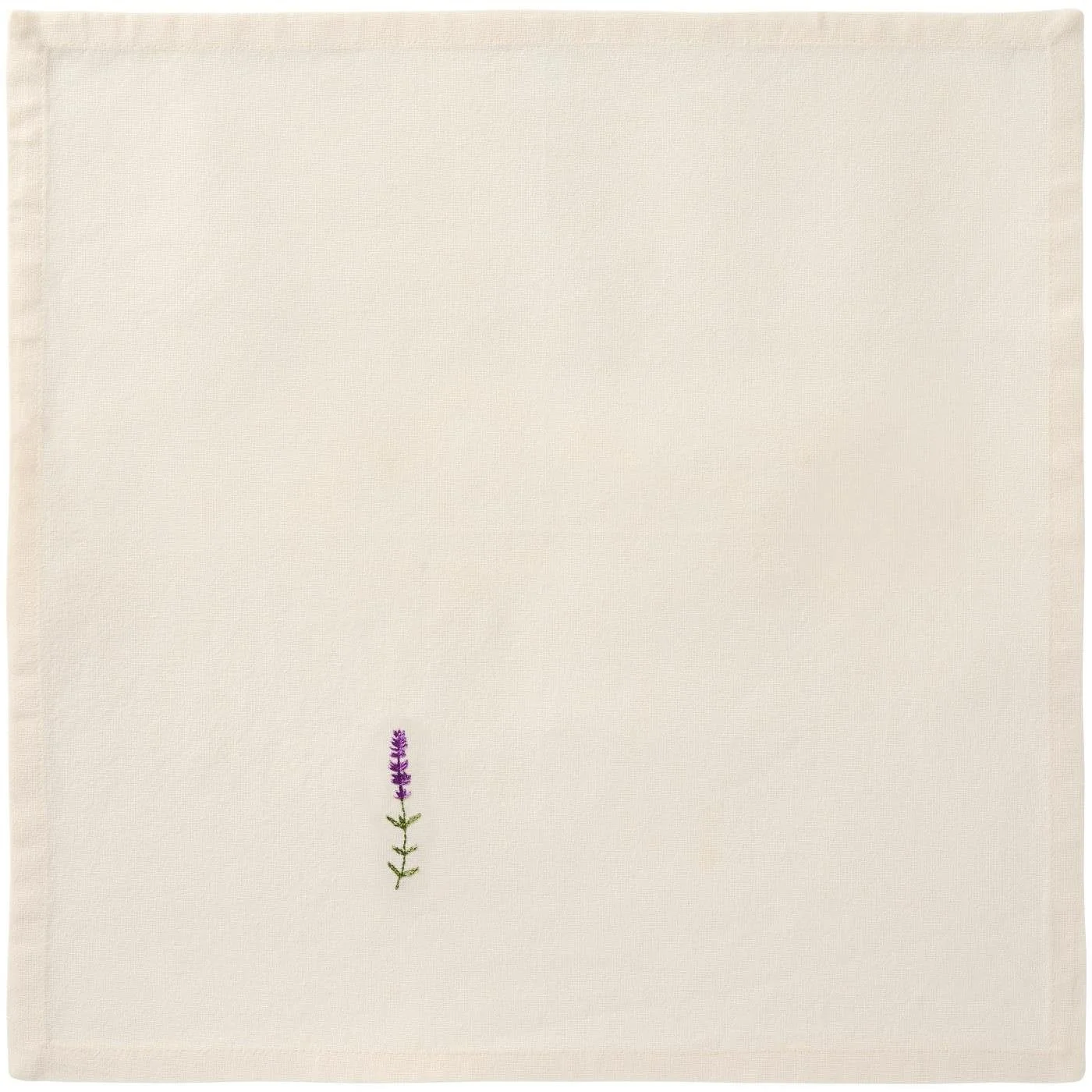 Ib Laursen Stoff Serviette Lavendel Zweig Buttercream 63030-82.jpg