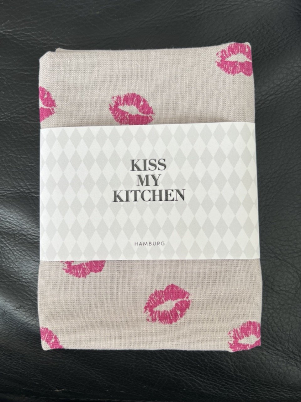 KISS MY KITCHEN Geschirrtuch KISS (Taupe | Pink)