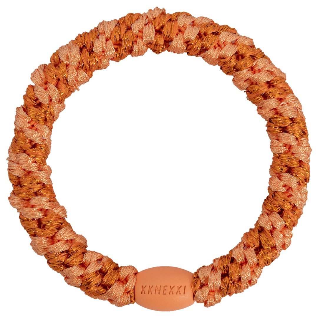 KKNEKKI Haargummi | Armband (Stripe faded orange glitter)