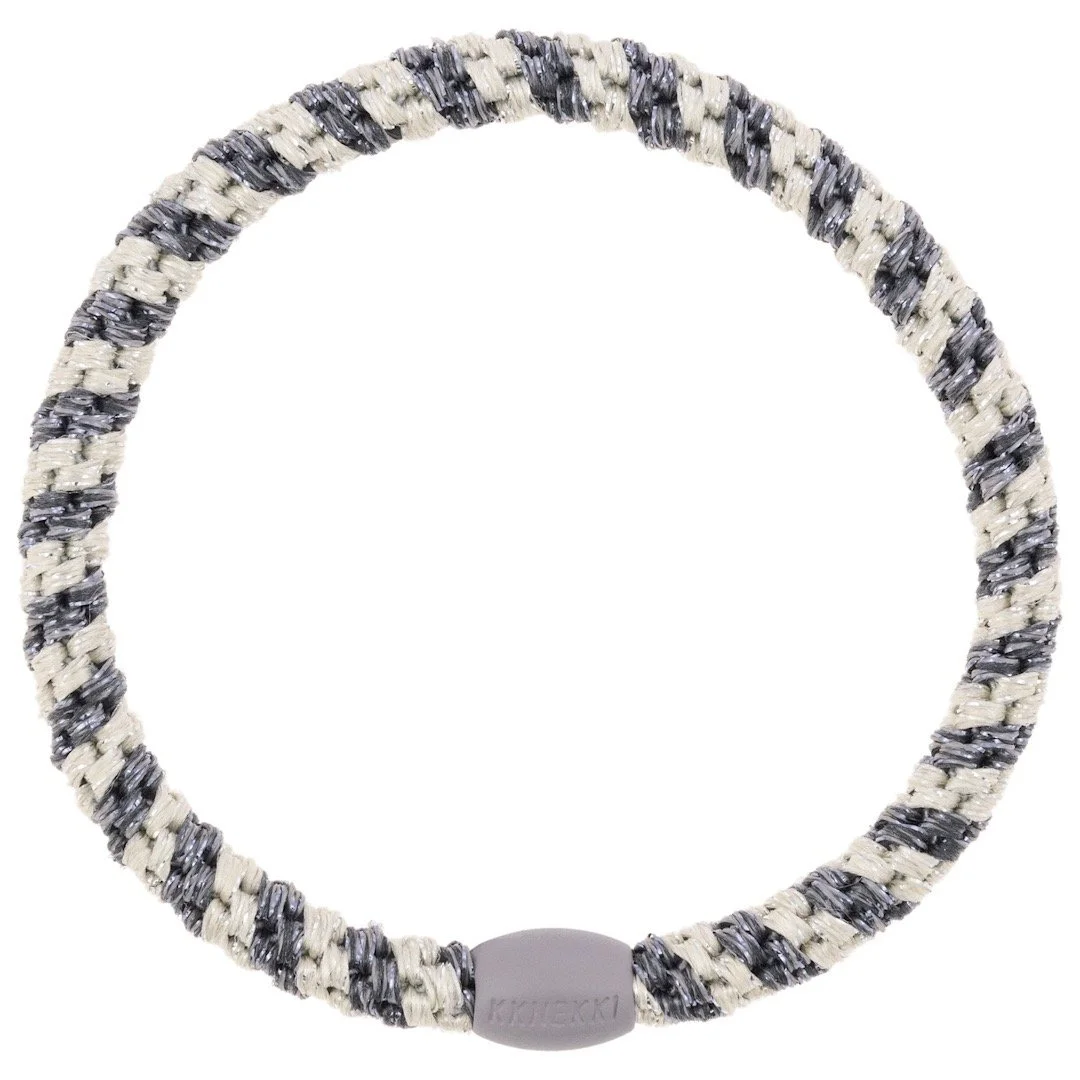 KKNEKKI Haargummi | Armband (Slim Silver Grey Stripe)