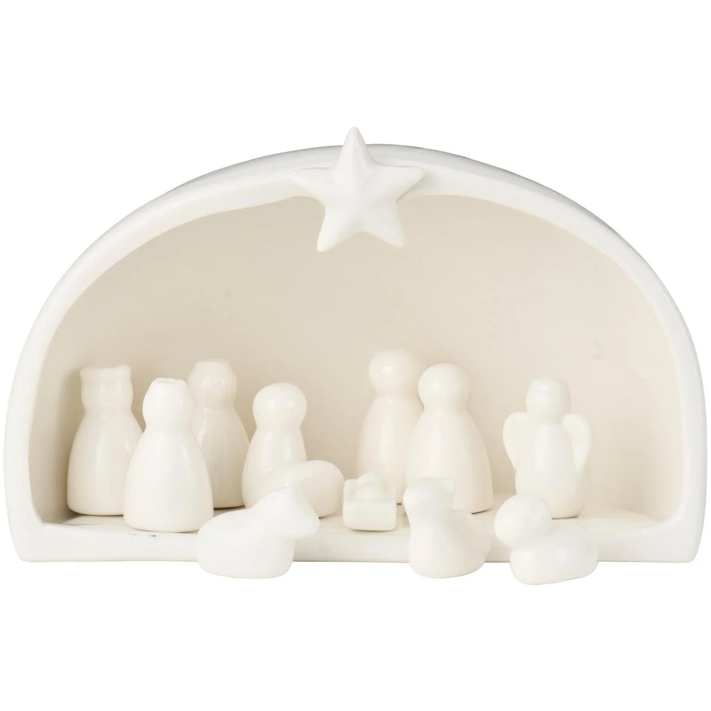 IB LAURSEN Weihnachtsmarkt-Krippe aus Porzellan (Weiß)