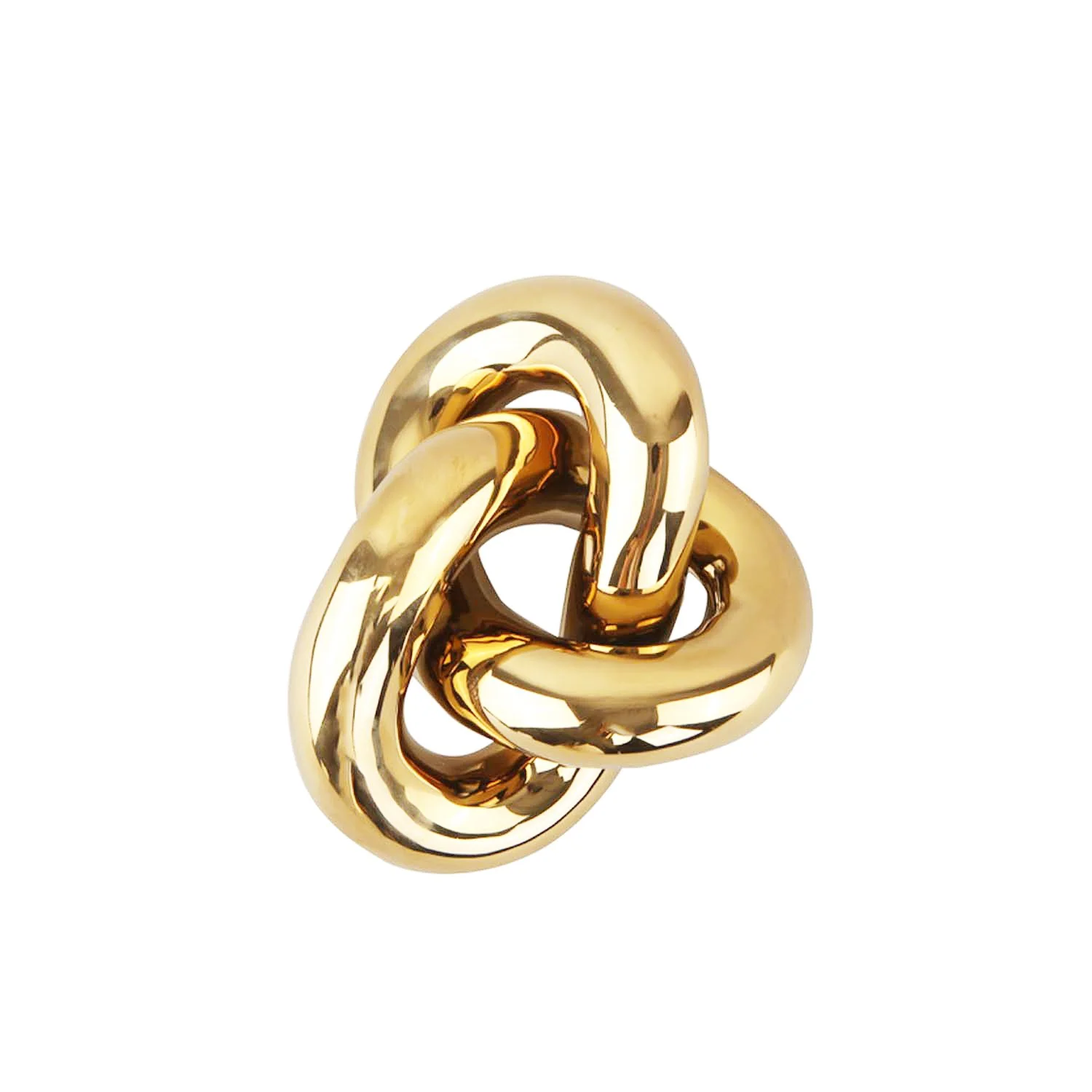 Knot Table von Cooee in Gold, Objekt in Form eines Endlosknotens