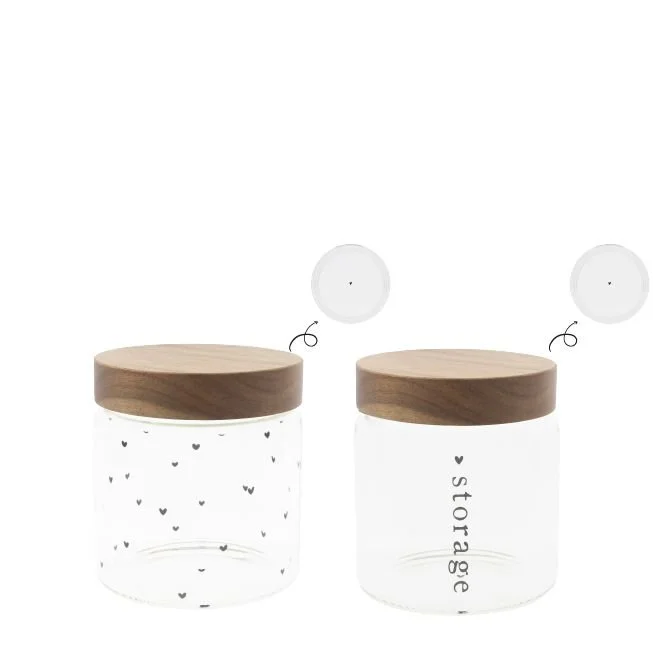 Bastion Collections Vorratsglas mit Holz Deckel 900 ml-jars-s-003-wd-set.jpg
