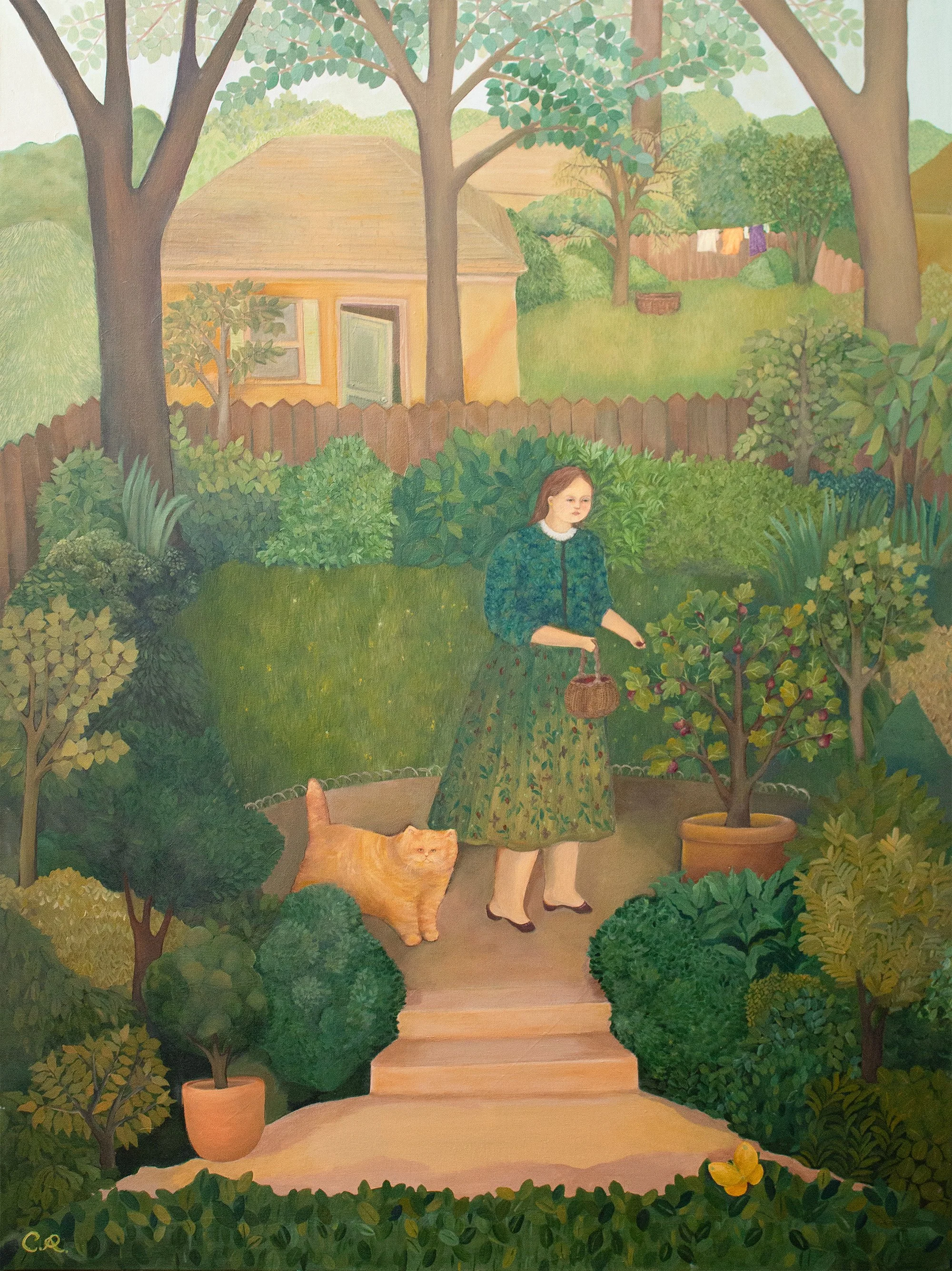 In the Garden, 2024, 40 x 30 in, acrylic and oil