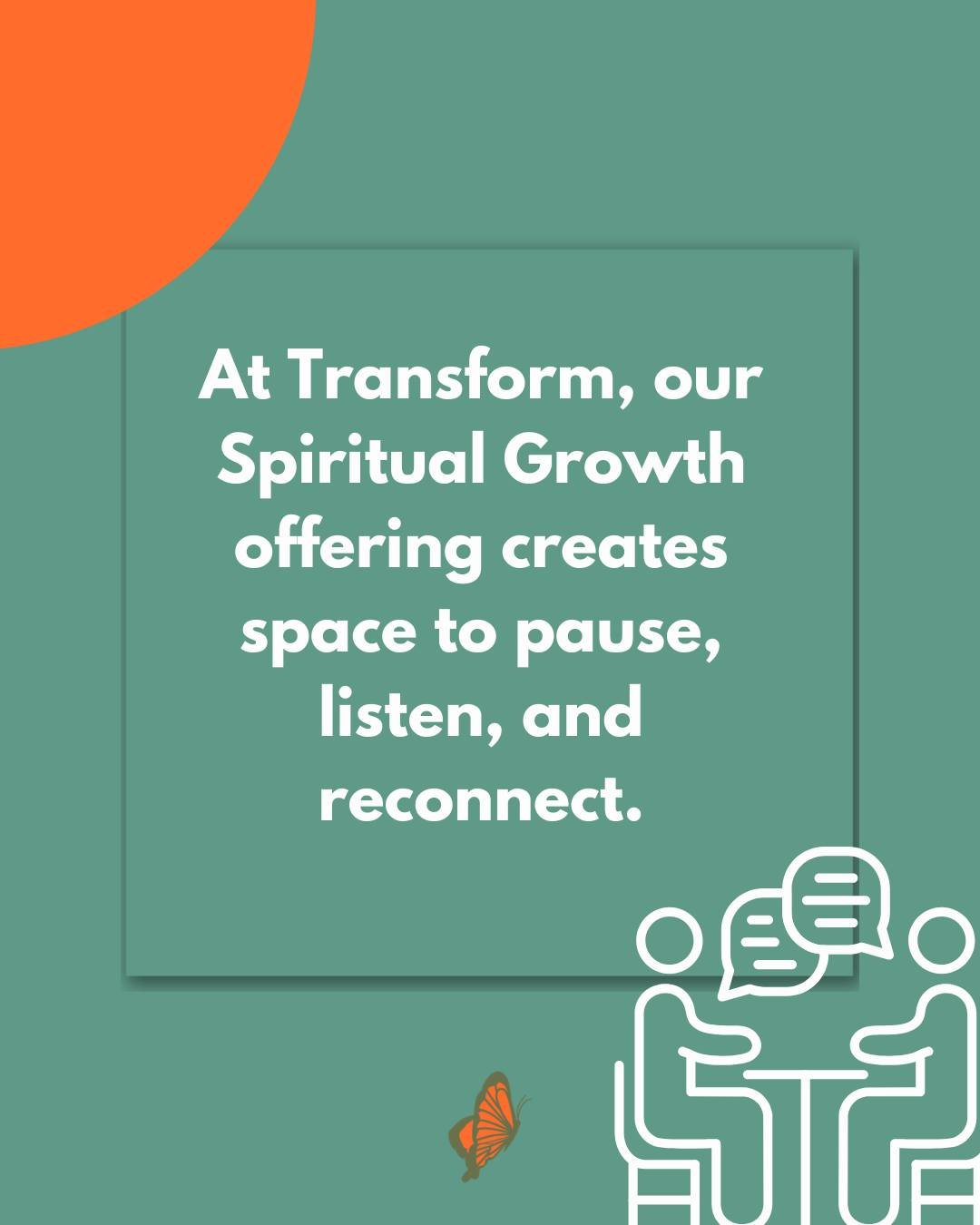 🌿 Spiritual Growth &mdash; A Sacred Pause 🌿

In the busyness of everyday life, it&rsquo;s easy to lose touch with your spiritual center. At Transform, our Spiritual Growth offering creates space to pause, listen, and reconnect.

Through one-on-one 