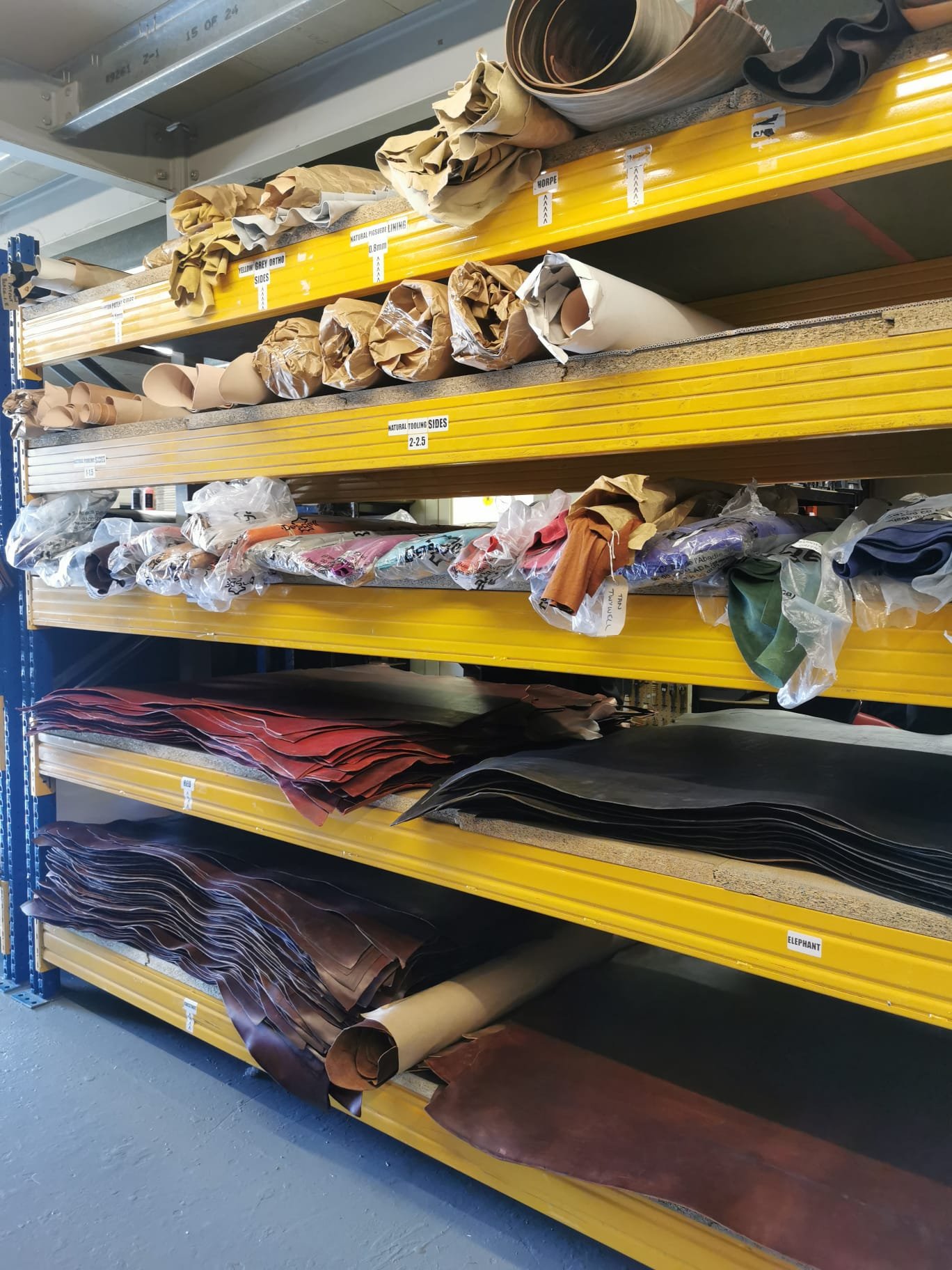 Stacks and stacks of beautiful leather!
