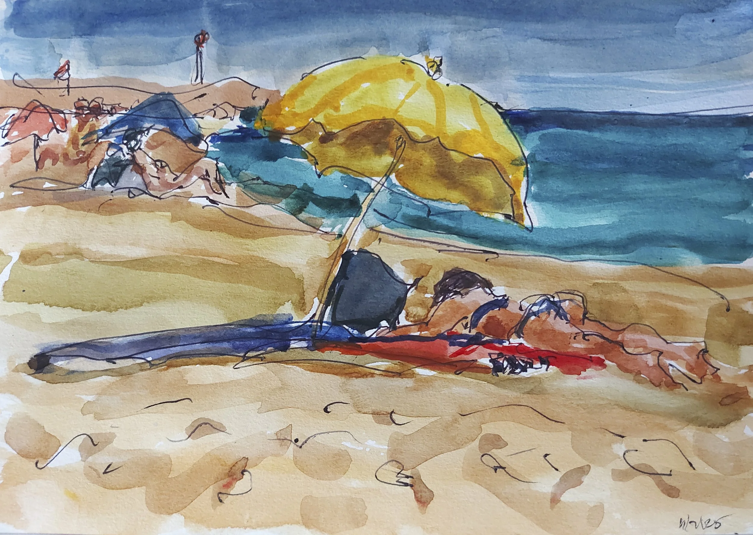 The Yellow Umbrella, 8'' x 6'', 20cm x 15cm £1,725