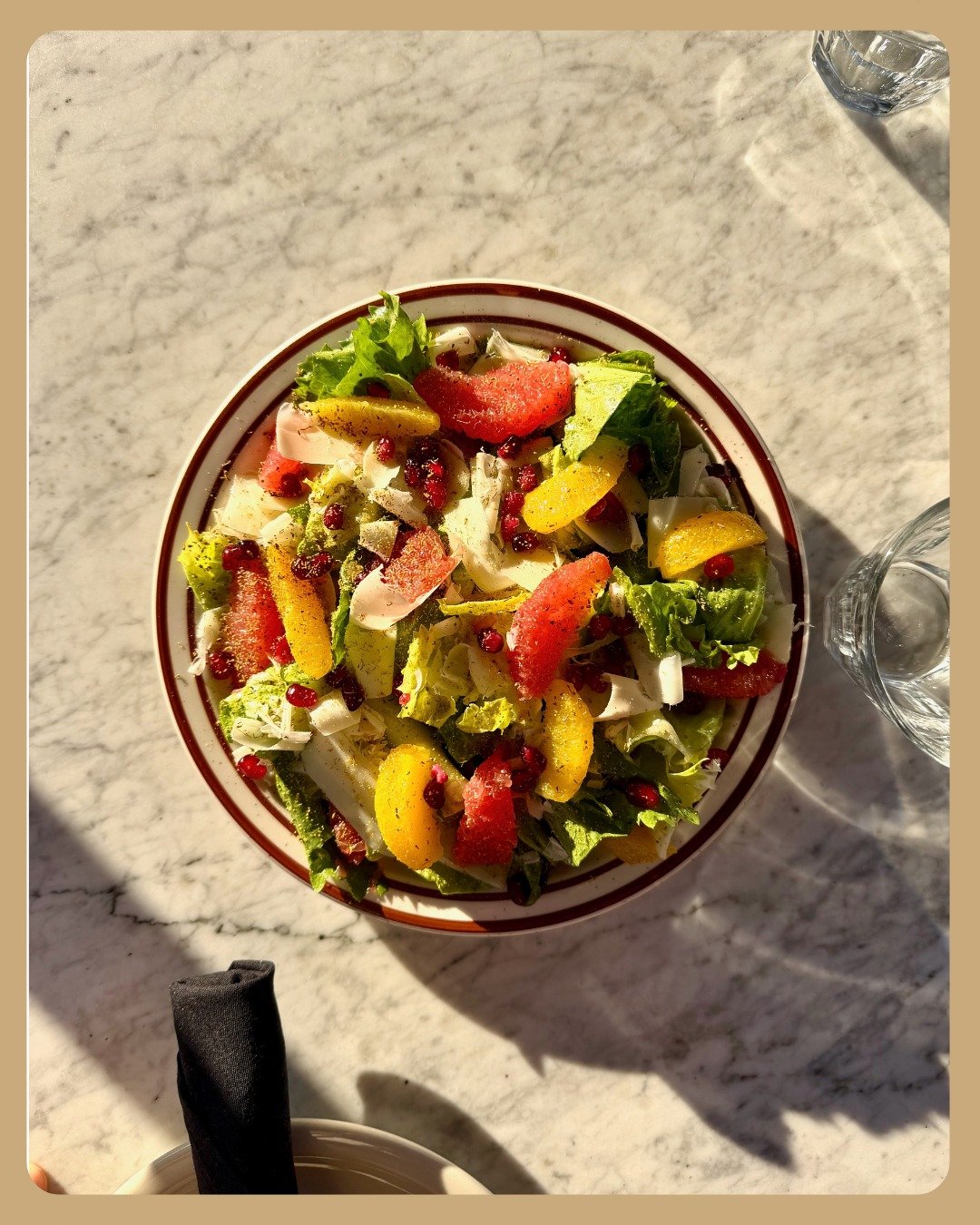 It is custom to smash a pomegranate at the new year, to scatter this ancient fruit's many seeds representing prosperity and abundance. 

You can also eat this new citrus salad, which includes lightly pickled pomegranate arils,  combined with whicheve