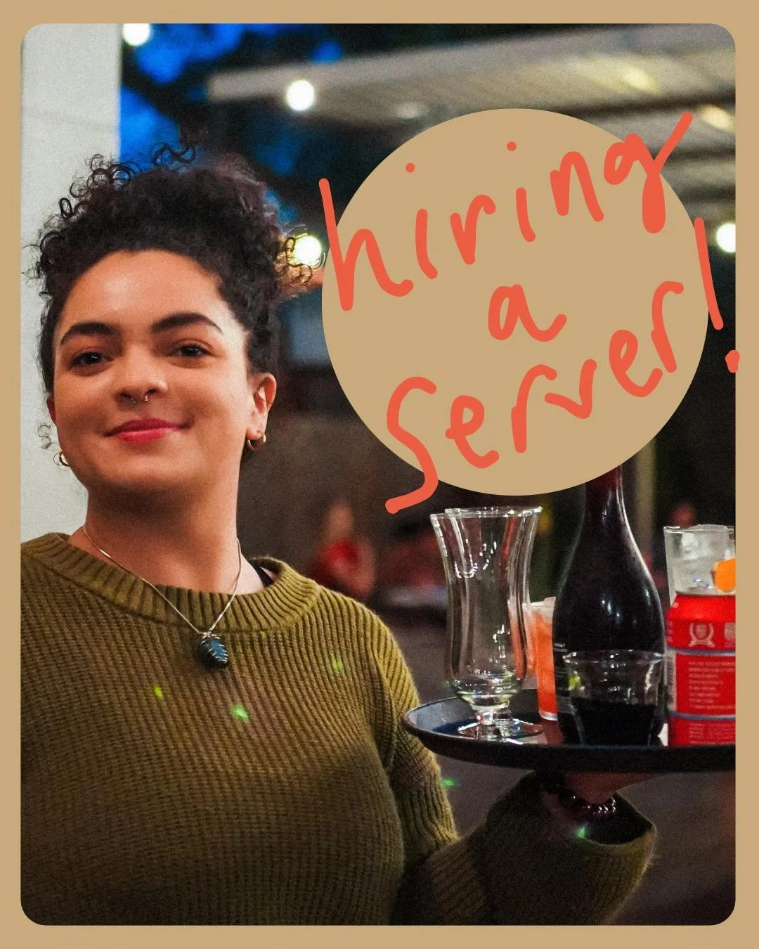 We are looking for a server to add to our collection of party people! 

Servers curate an experience for our guests, and are essential to how we present ourselves to the world.
Because of this, we ask that server applicants have at least 1 year of FO