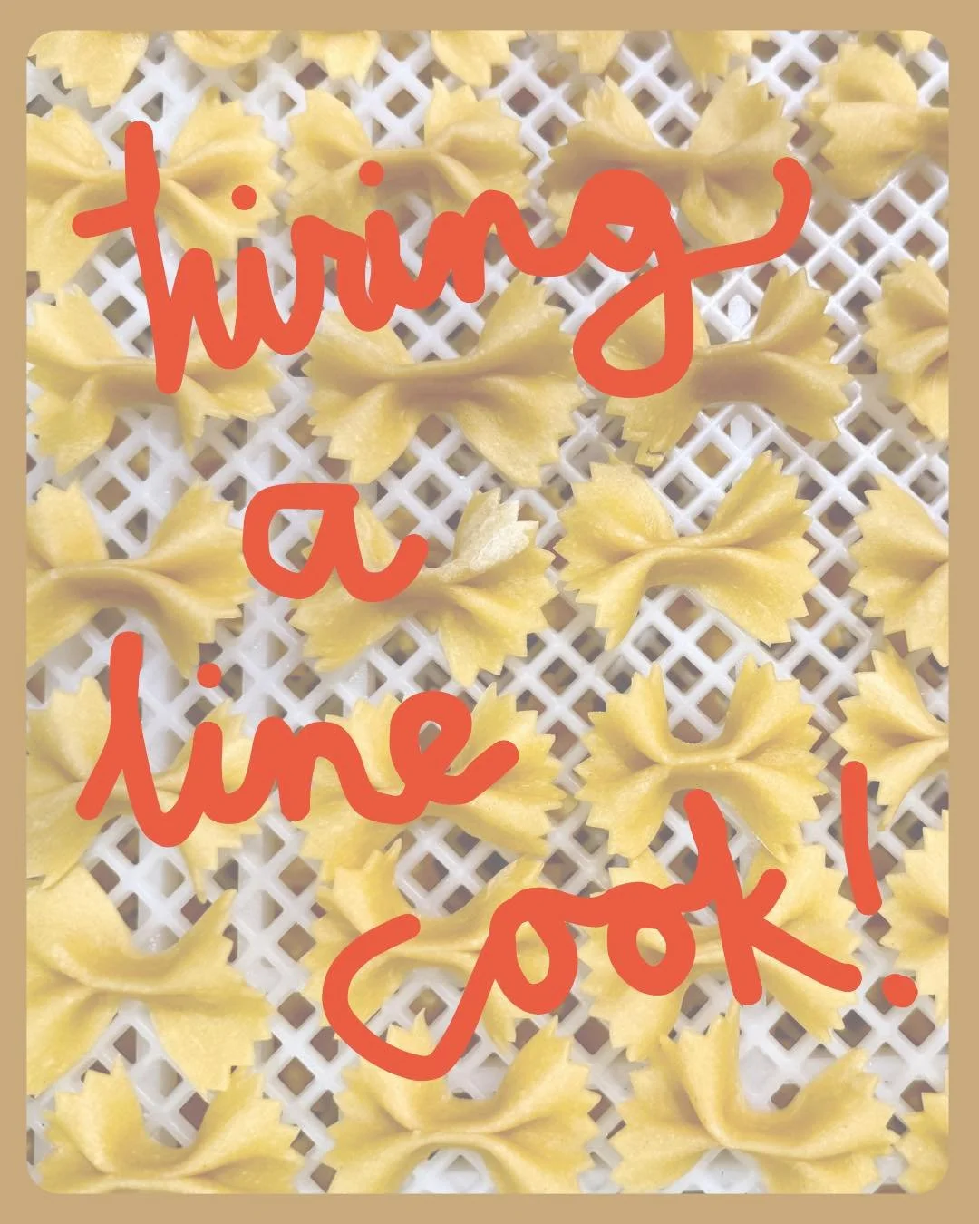 The time has come to add another to the crew!

We would like to hire someone with experience working in a fast paced kitchen, with an eagerness to get better and more efficient every day. Must have an interest in food, learning, and growing. We belie